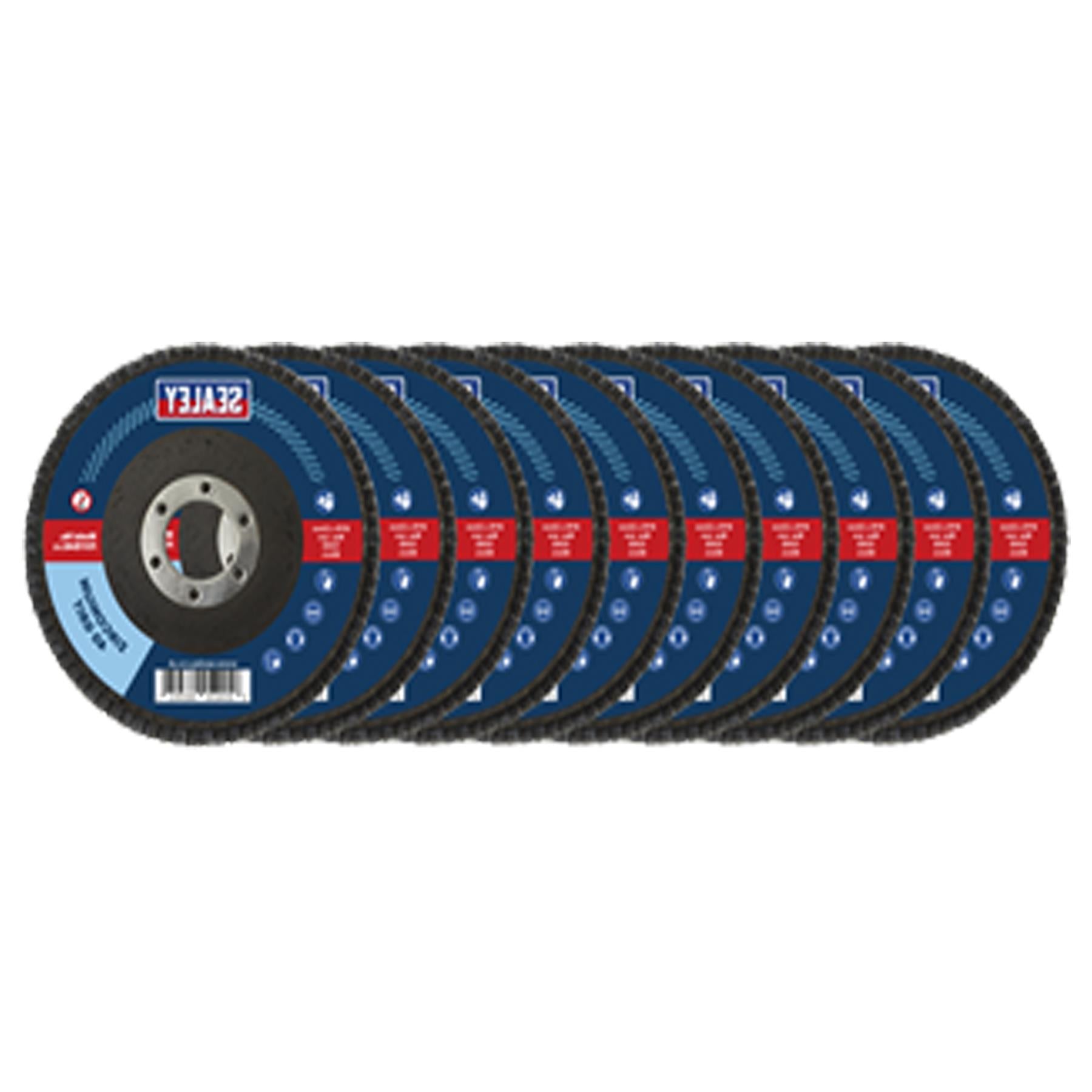 Sealey 40Grit Flap Discs Zirconium �115mm �22mm Bore - Pack of 10