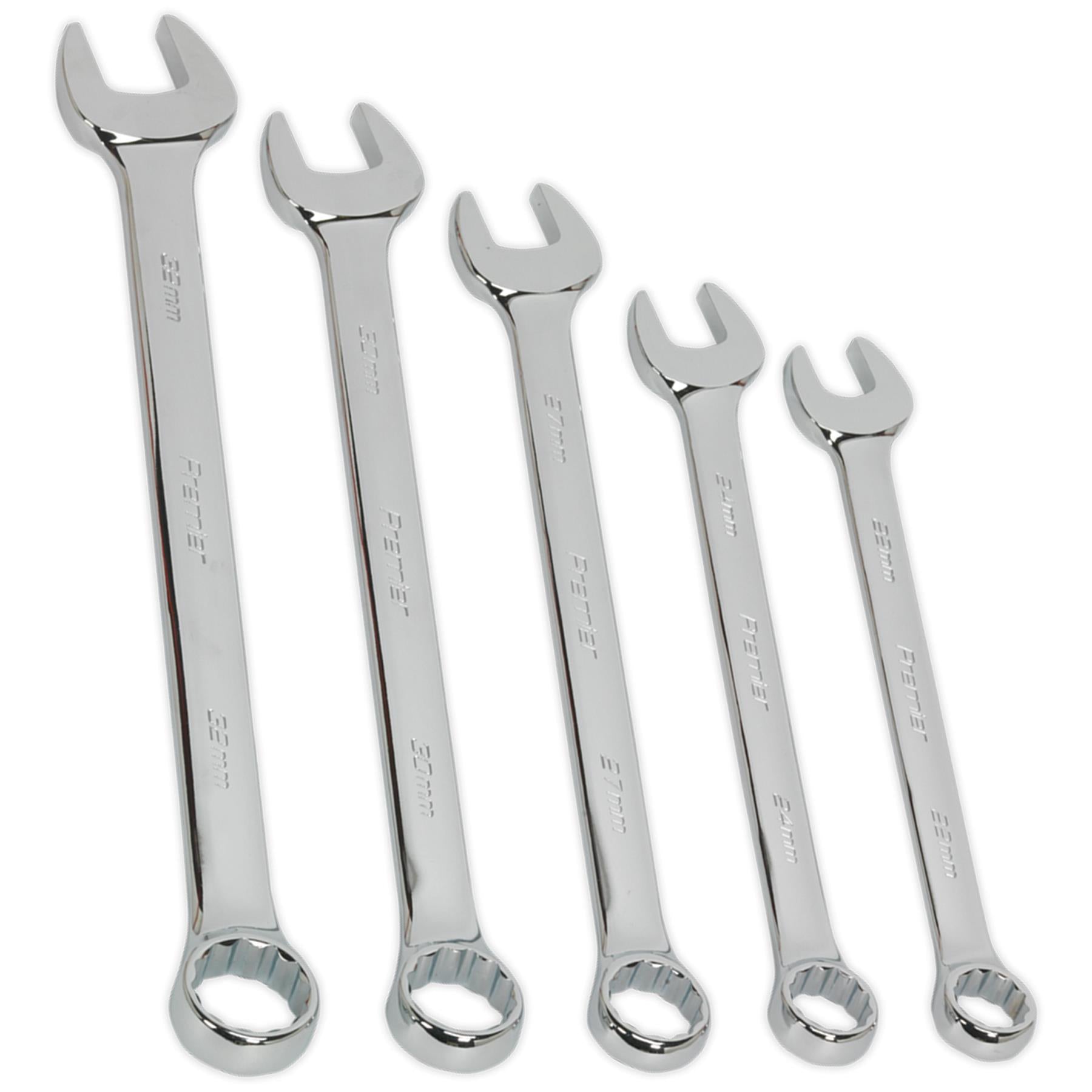 Sealey Combination Spanner Set 5pc Jumbo Metric