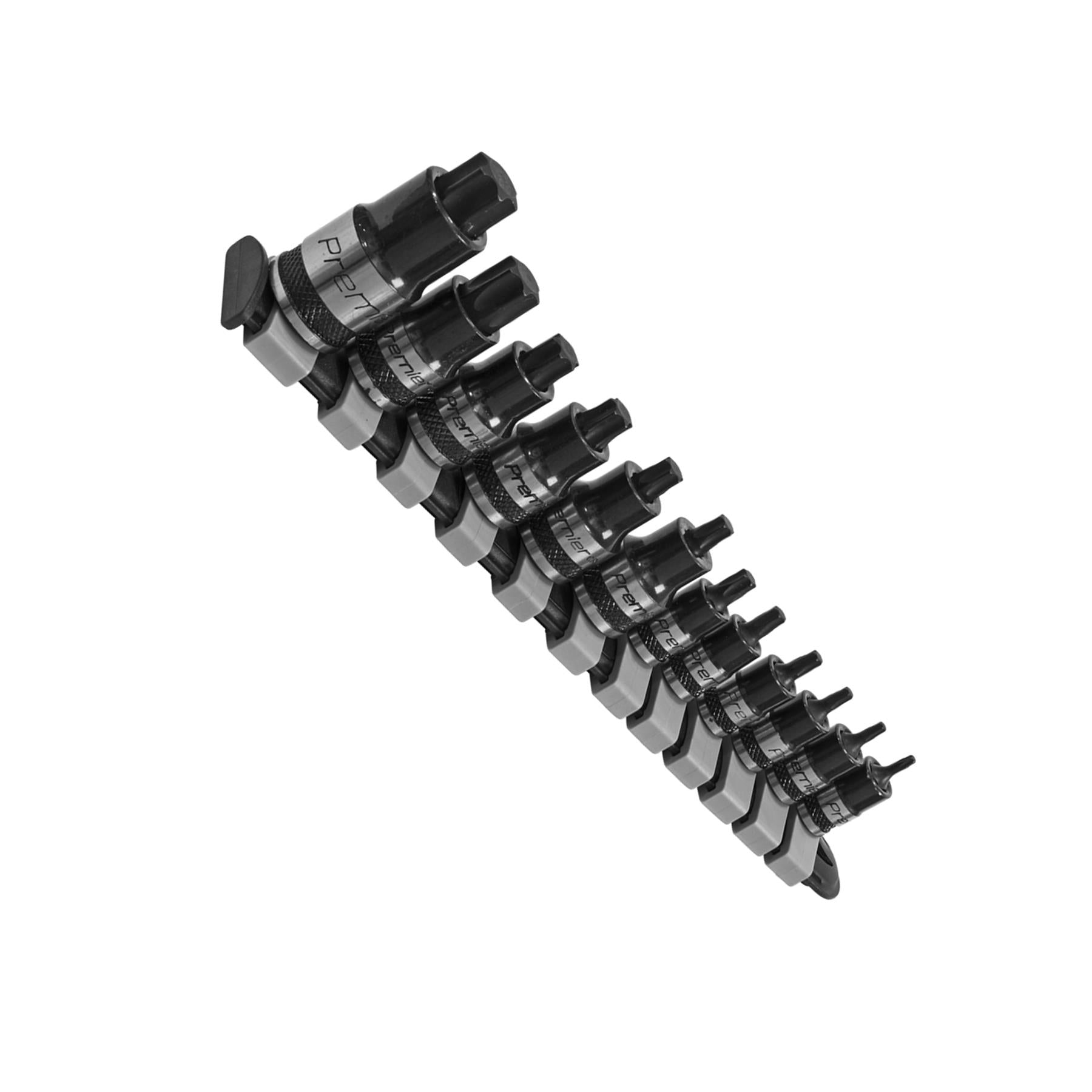 Sealey TRX-Star* Socket Bit Set 12pc Stubby 1/4", 3/8" & 1/2"Sq Drive Black Series