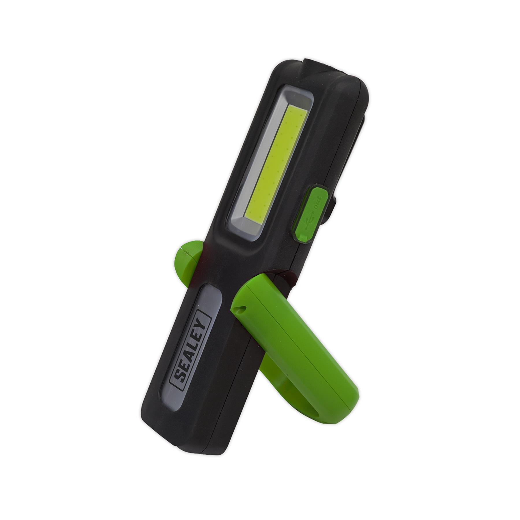 Sealey R/Charge Inspection Light 5W COB & 3W LED & Power Bank-Green