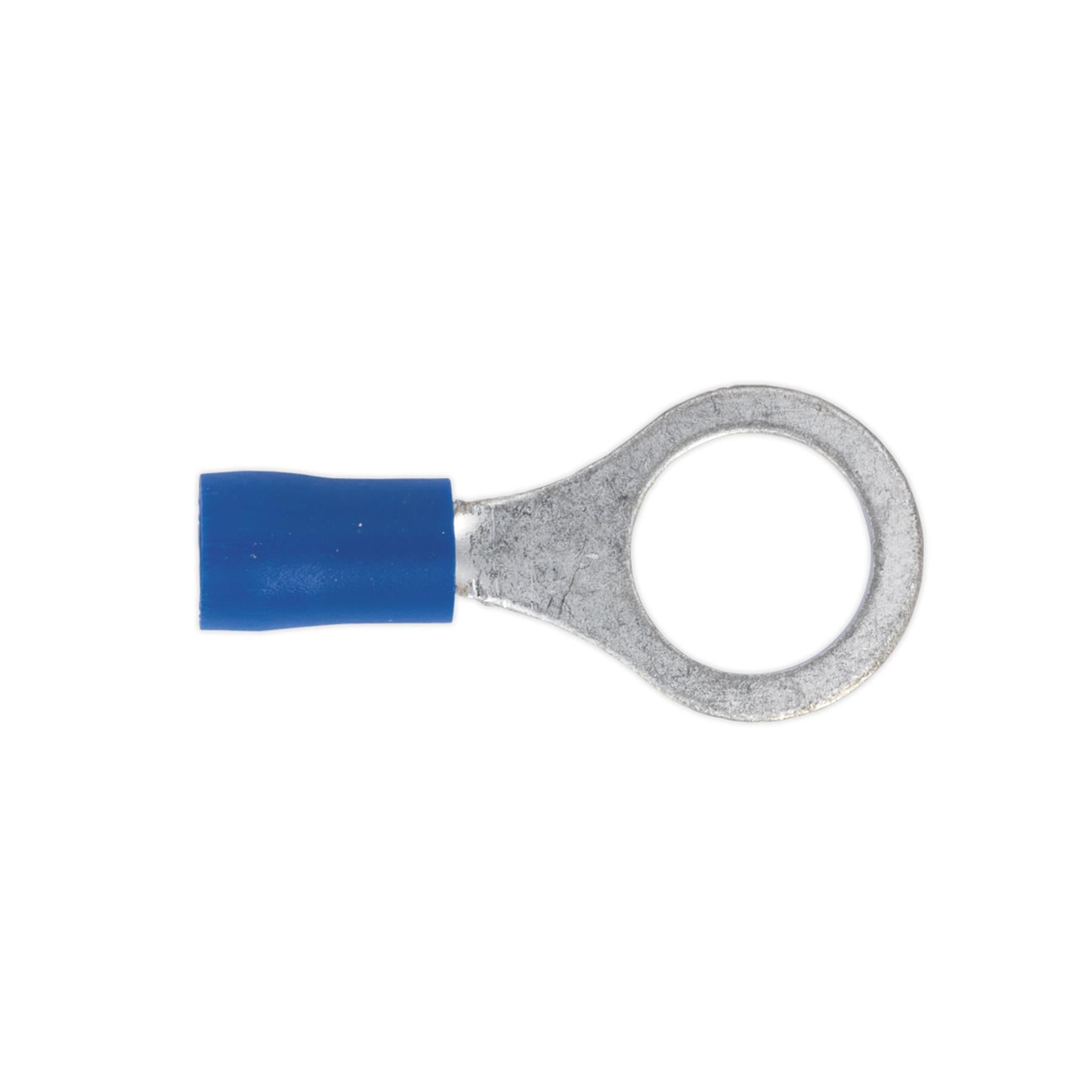 Sealey Easy-Entry Ring Terminal Ø10.5mm (3/8") Blue Pack of 100