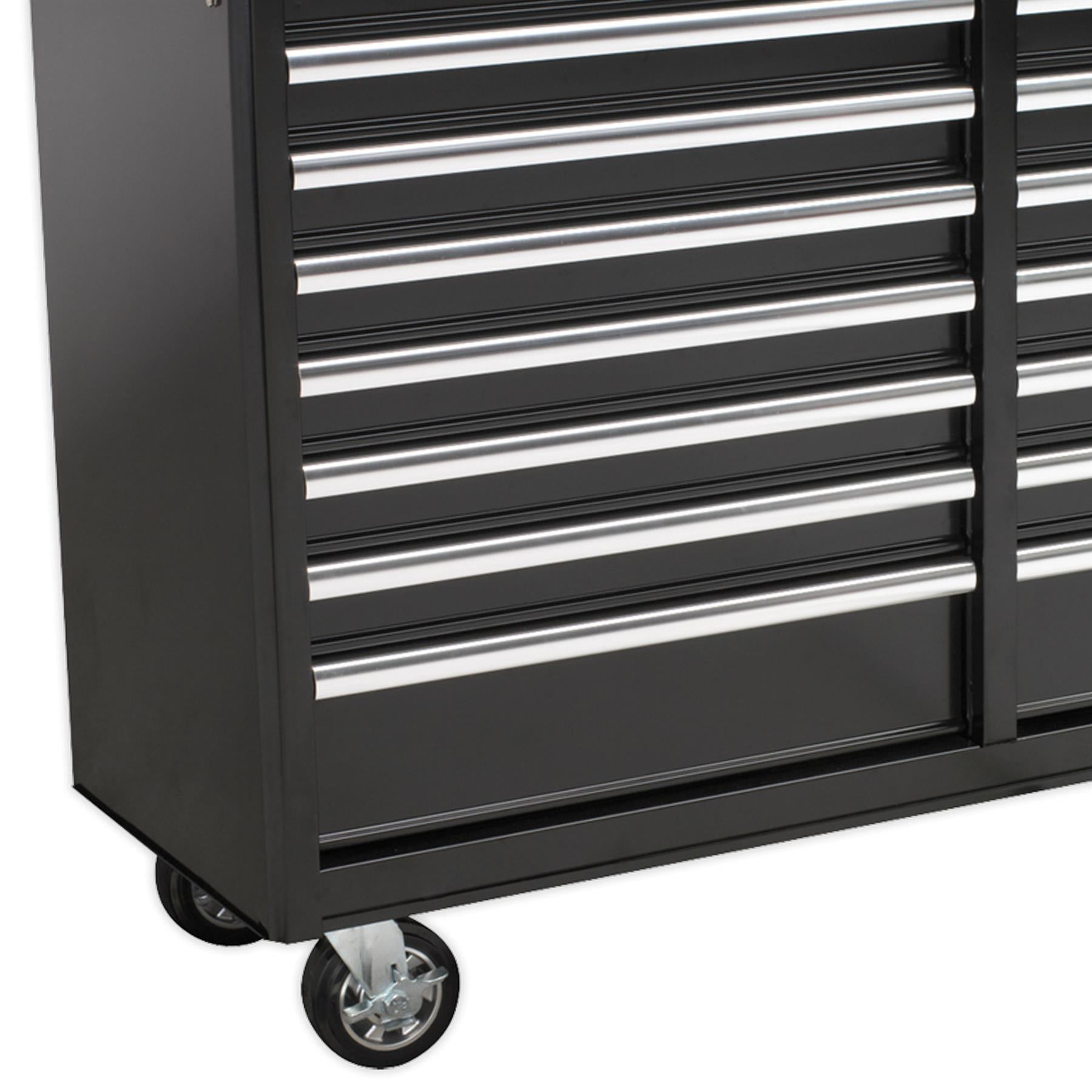 Sealey Rollcab 16 Drawer Ball Bearing Slides Heavy-Duty - Black