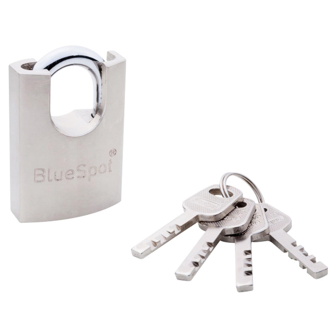 Bluespot 50mm Shrouded Closed Shackle Padlock Steel Chain Lock 4 Keys