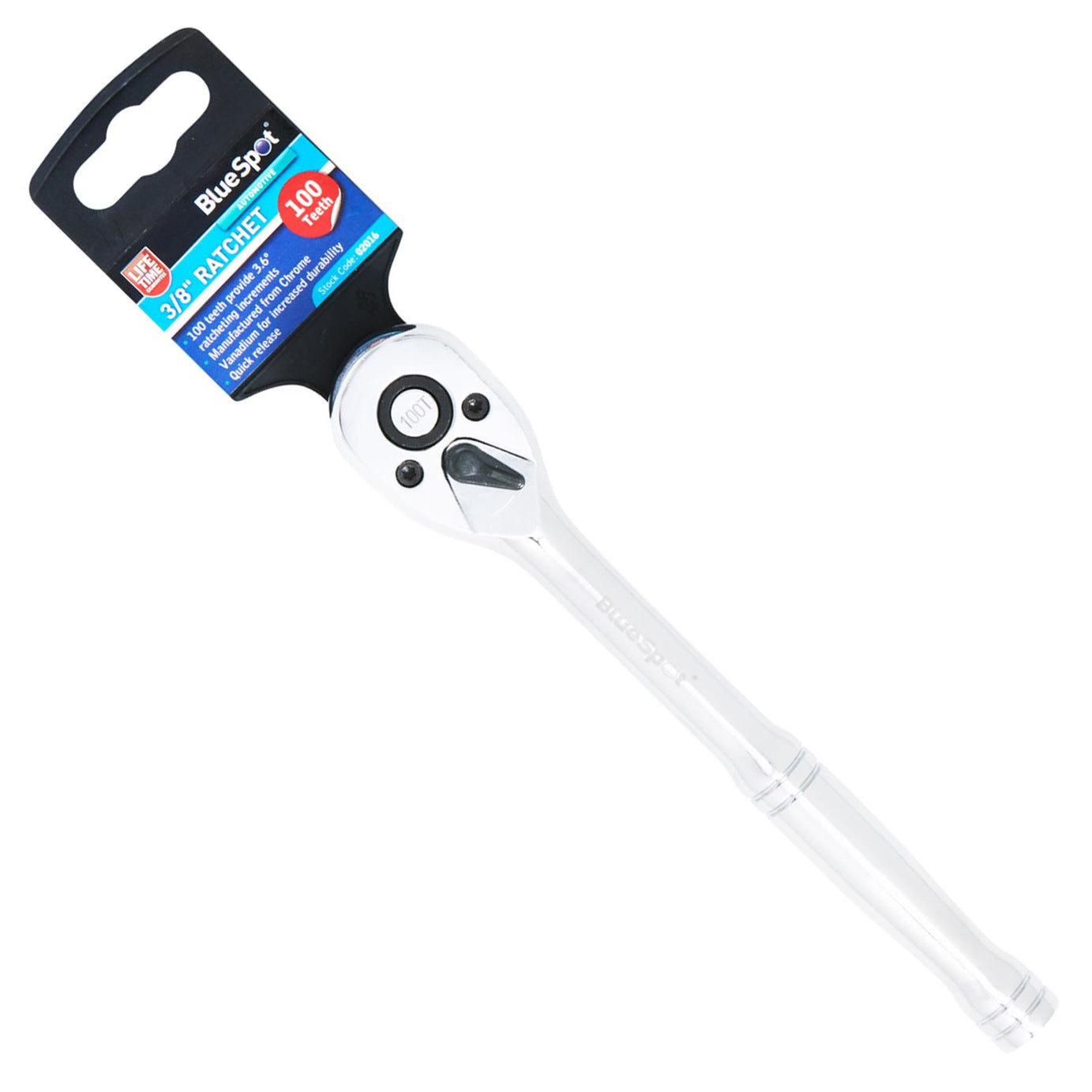 BlueSpot Ratchet Socket Wrench 3/8" 100 Teeth Tool Mechanic Garage Reversible