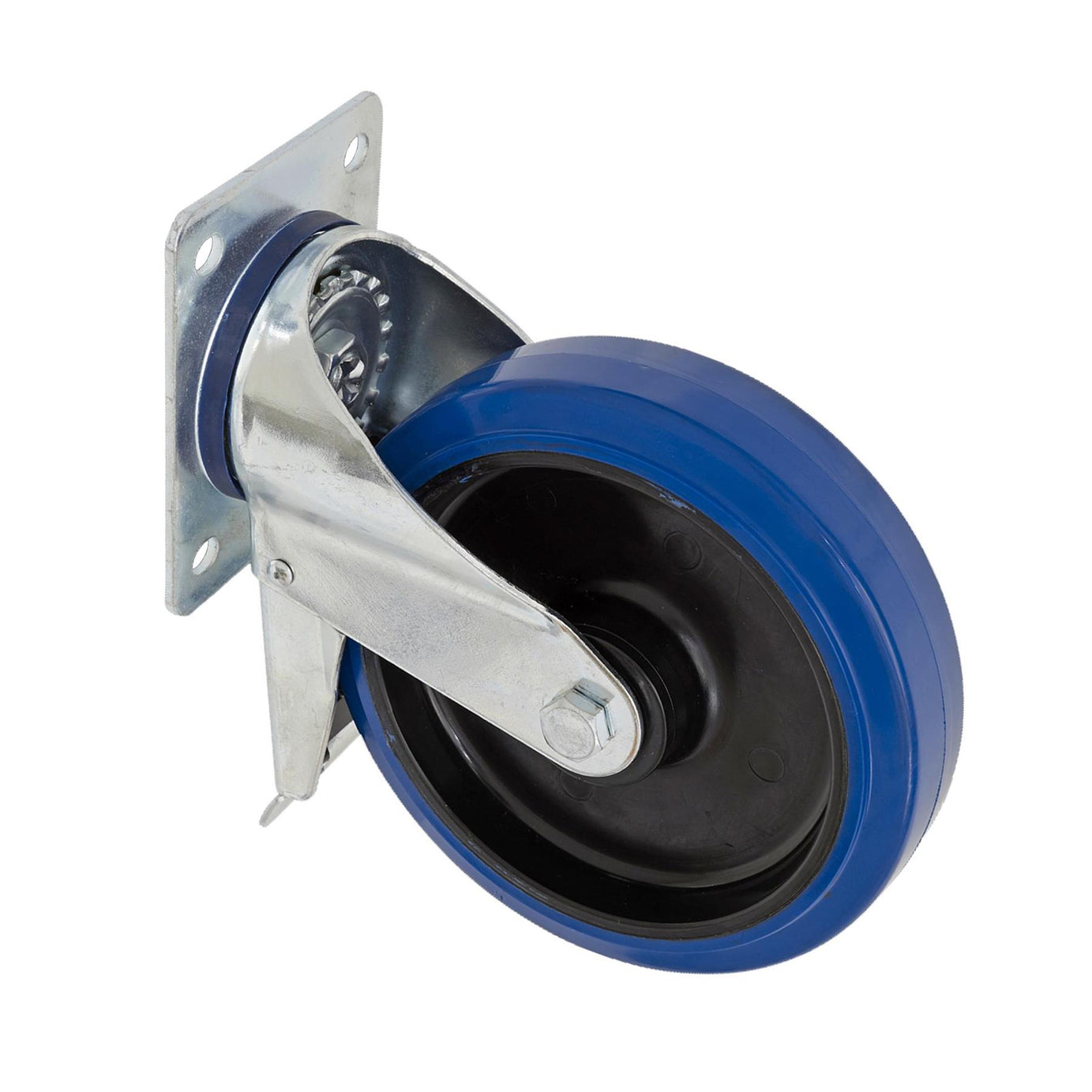 Sealey Heavy-Duty Blue Elast Castor Wheel Swivel Total Lock 160mm