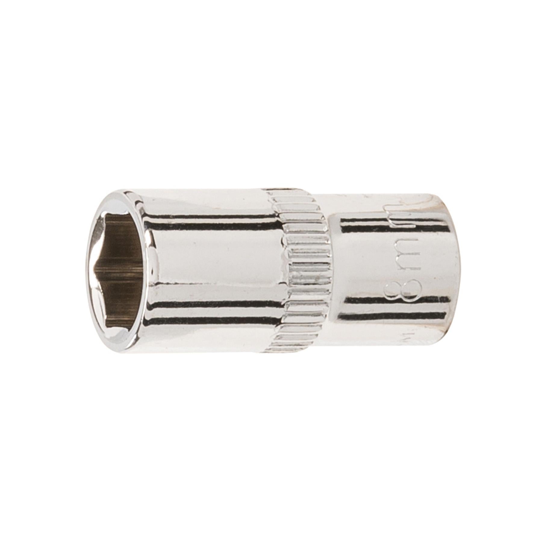 Quality Socket 1/4" Drive Metric Hex Square 8mm Individual Hex Polished Crv