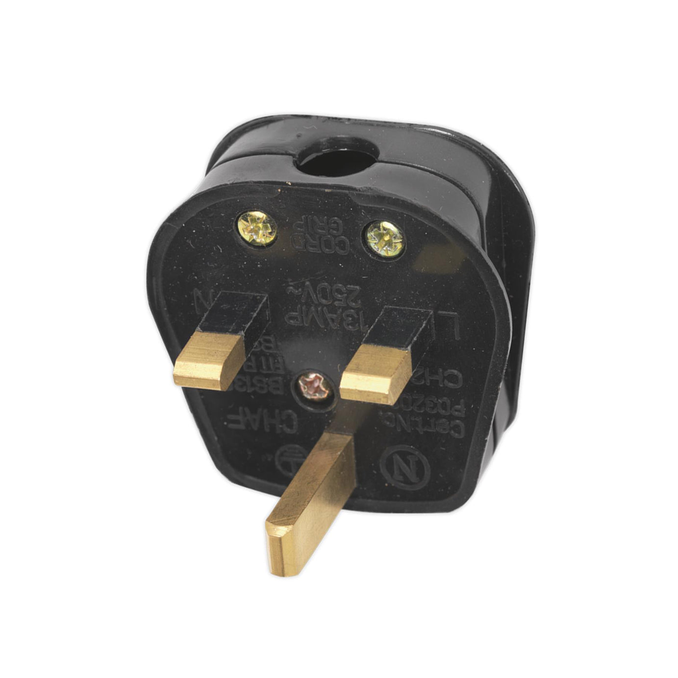 Resilient  Black 13Amp plug Heavy-Duty PL13/320S Sealey