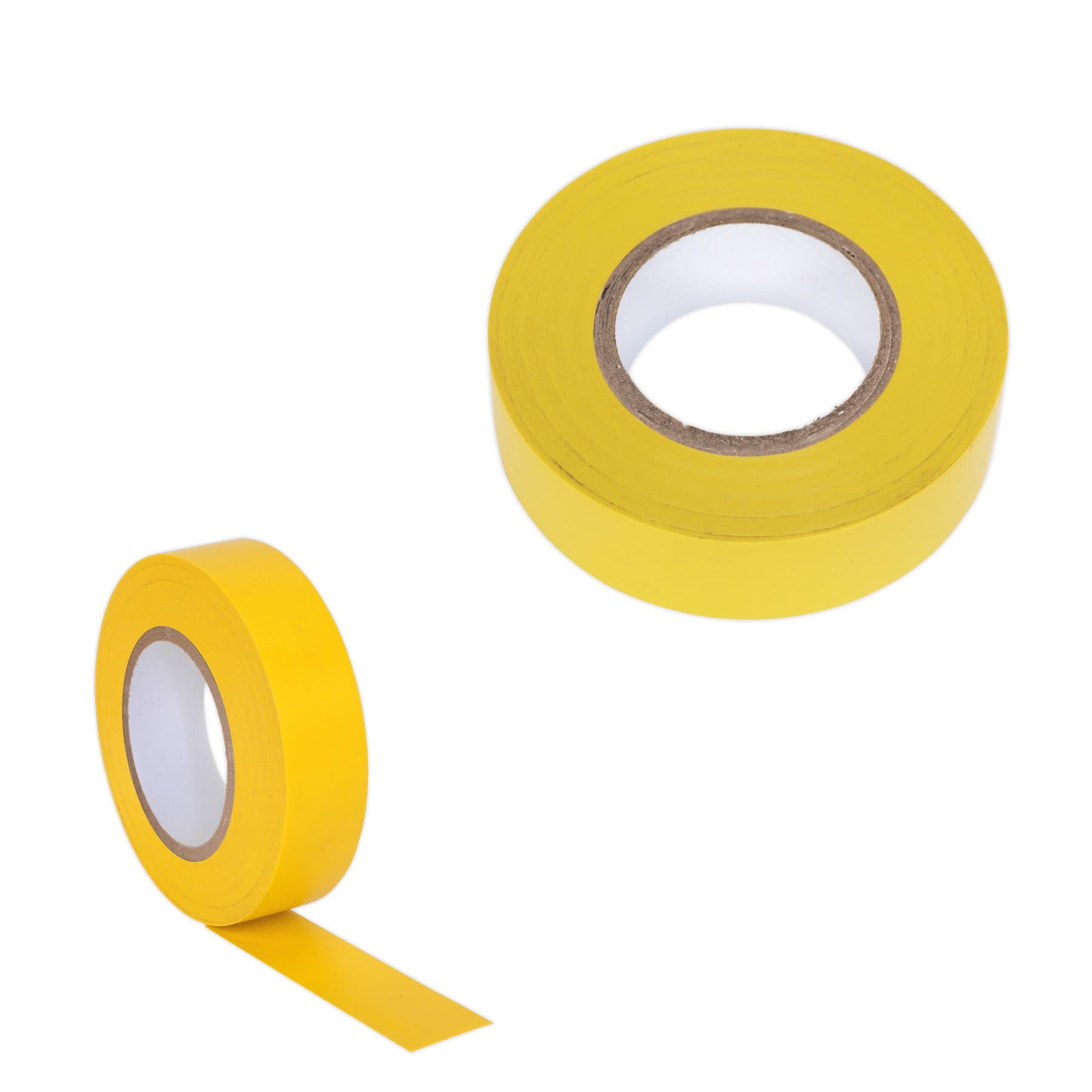 Sealey PVC Insulating Tape 19mm x 20m Yellow Pack of 10