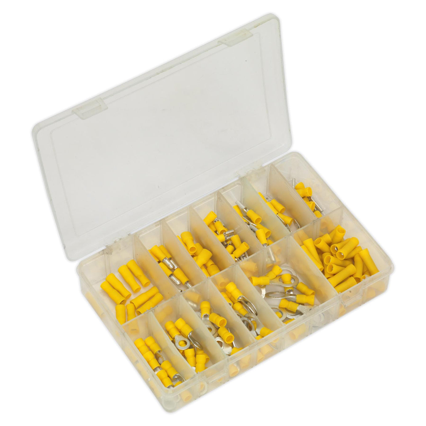 Sealey 140pcs Electrical Wire Terminals Assortment Set Crimp Connectors Yellow