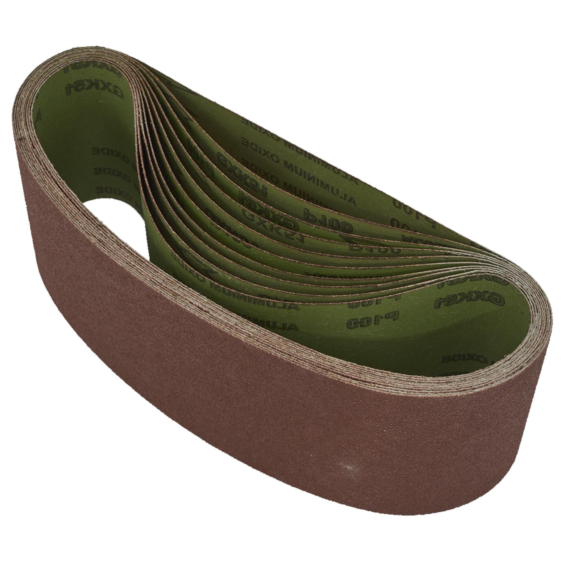 Sanding Belt 100 x 610mm 100 Grit - Pack of 10 - WSB61100 Sealey
