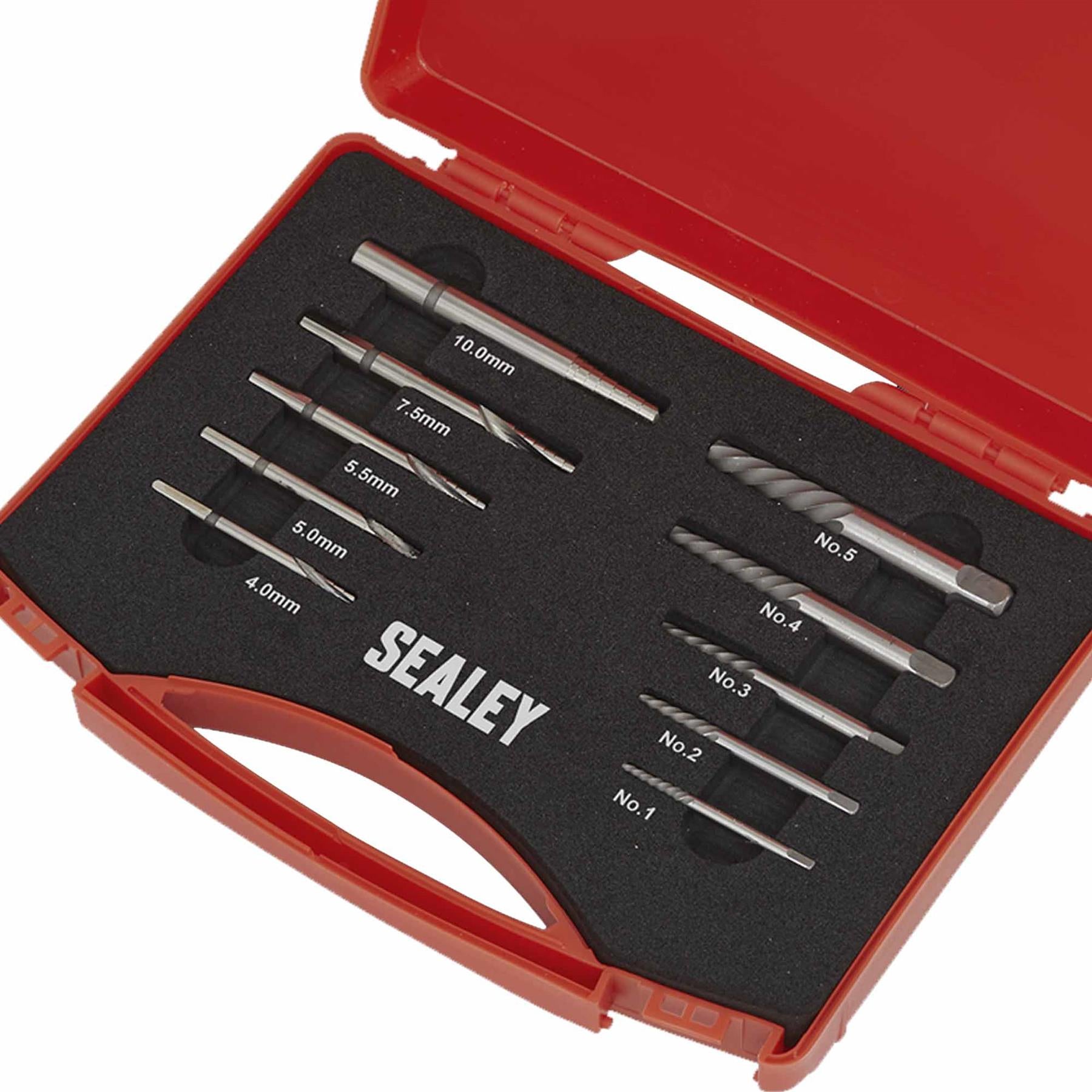Sealey Step Drill Screw/Bolt Extractor Set 10pc