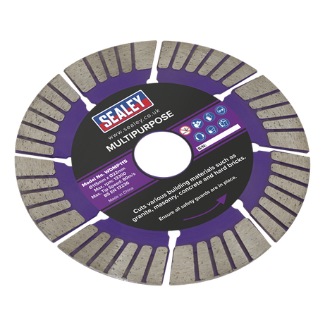 Sealey Cutting Disc Multipurpose Dry/Wet Use �115mm