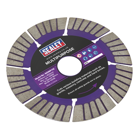 Sealey Cutting Disc Multipurpose Dry/Wet Use �115mm