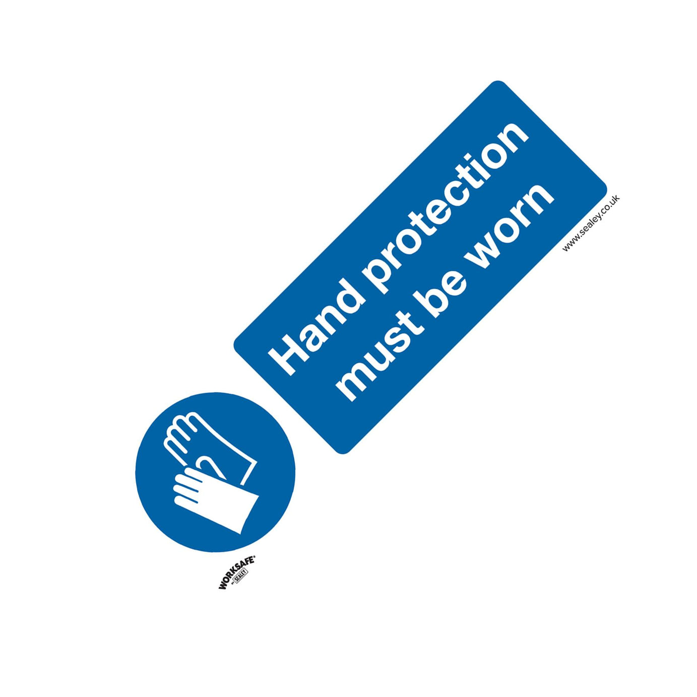 Mandatory Safety Sign - Hand Protection Must Be Worn - Self-Adhesive Vinyl