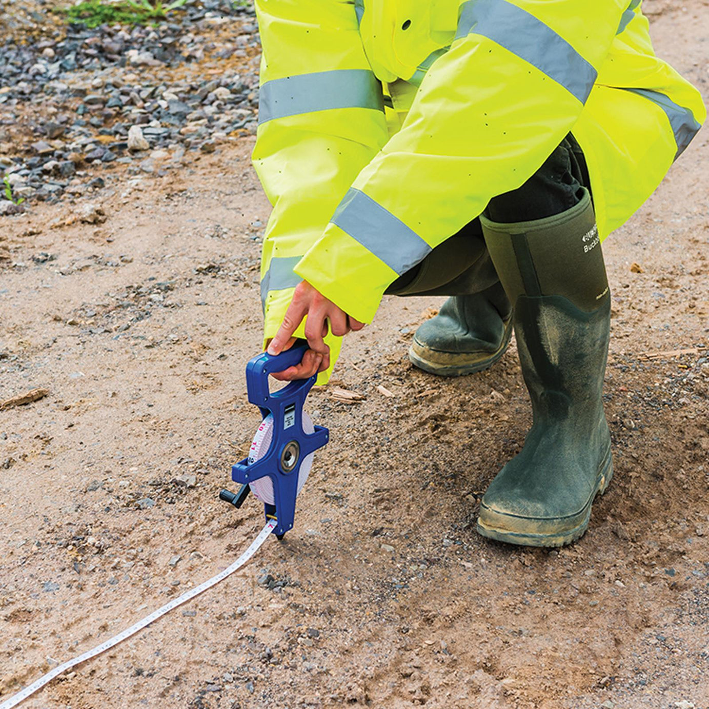 Surveyors 30M Open Reel Measuring Tape 30 Metre Metric Imperial