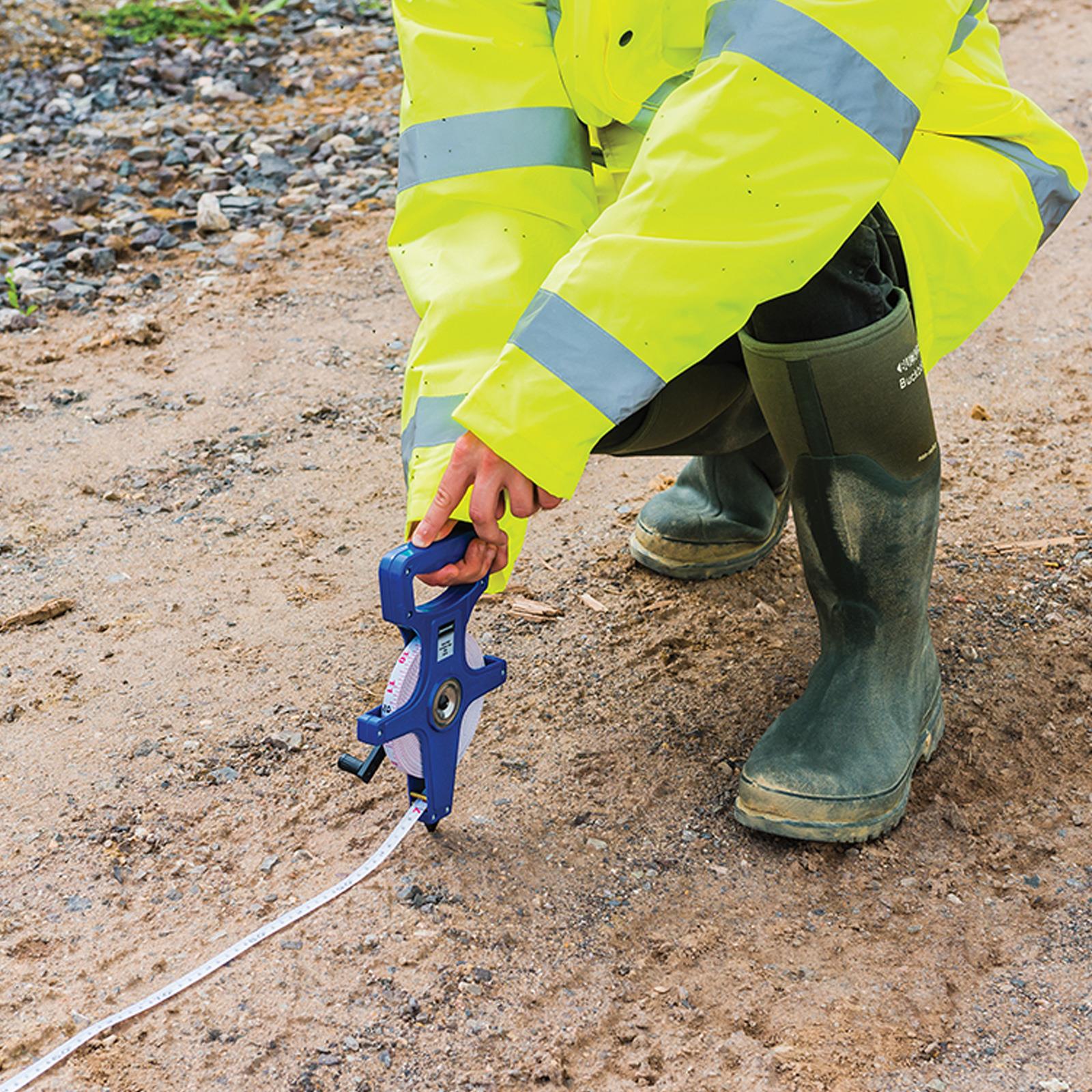 Surveyors 30M Open Reel Measuring Tape 30 Metre Metric Imperial