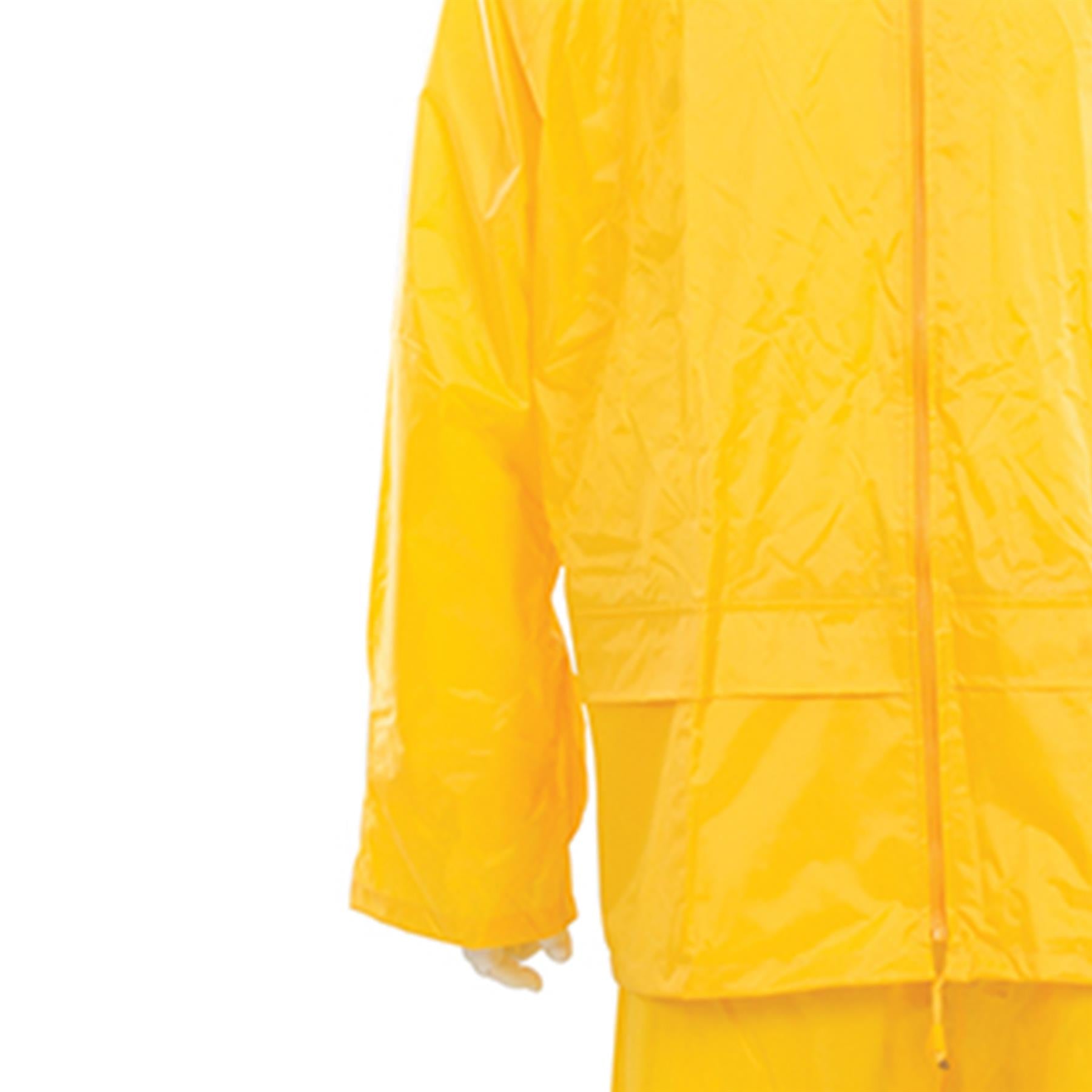 2Pce Rain Suit Yellow XL 76cm - 134cm (30 - 53") Includes Hood With Neck Cord