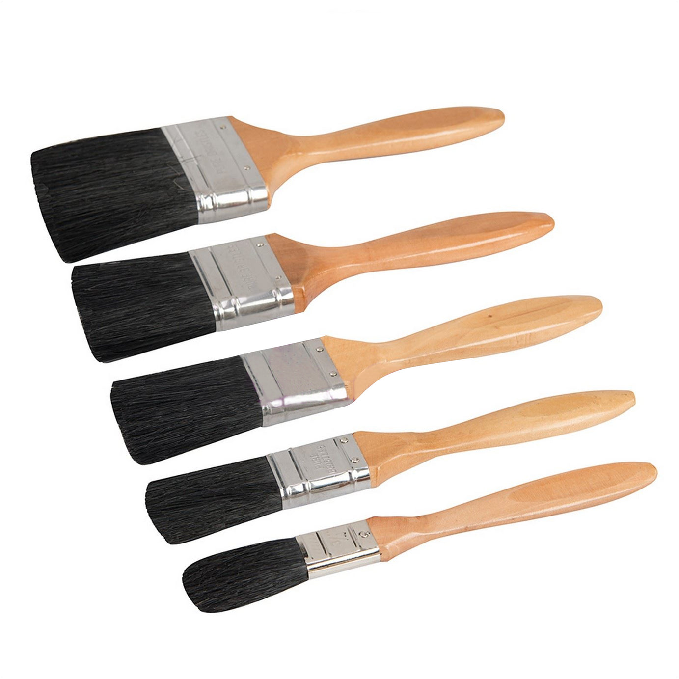 5Pce Premium Thick Pure Brush Set For Oil,Water Based Coatings Painting DIY