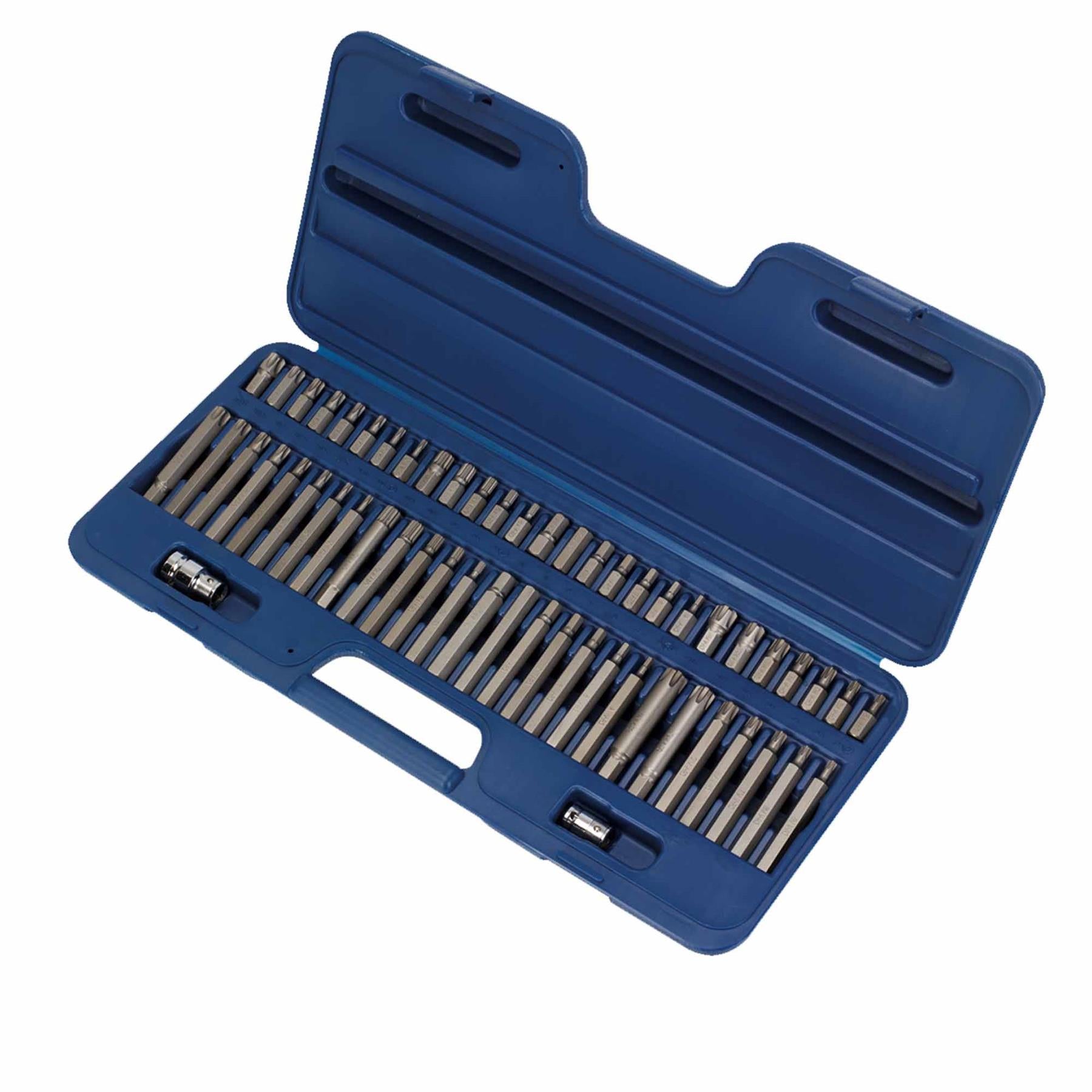 Sec. TRX-Star*/Hex/Ribe/Spline Bit Set 56pc 3/8" & 1/2"Sq Dr. Sealey
