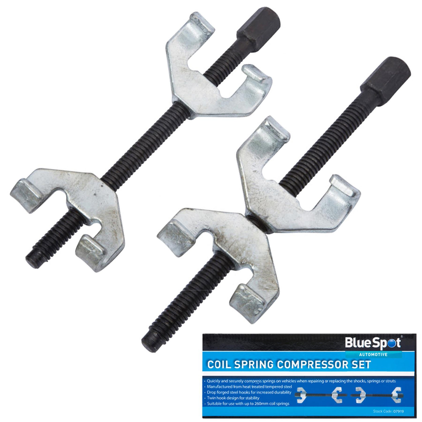 BlueSpot 2pc Coil Spring Compressor Clamps Heavy Duty Suspension Clamp Tool