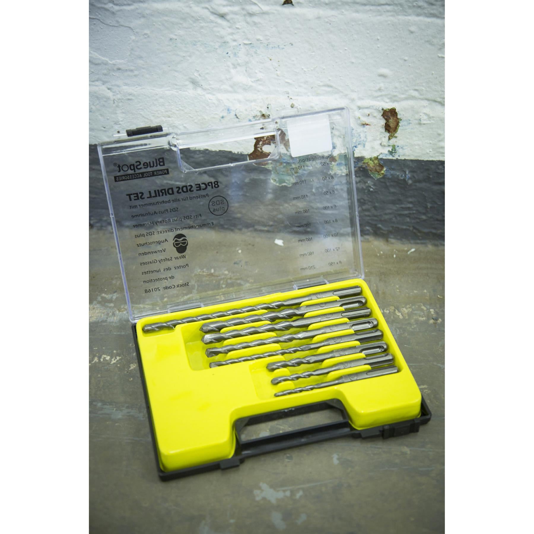 BlueSpot 8 PCE SDS MASONRY Drill Bit Set Tools 5-12mm