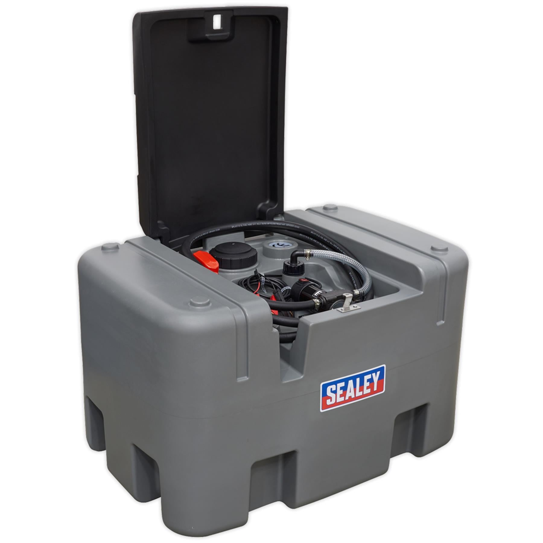 Sealey Portable Diesel Tank 400L 12V 4m Electric cable and clamps