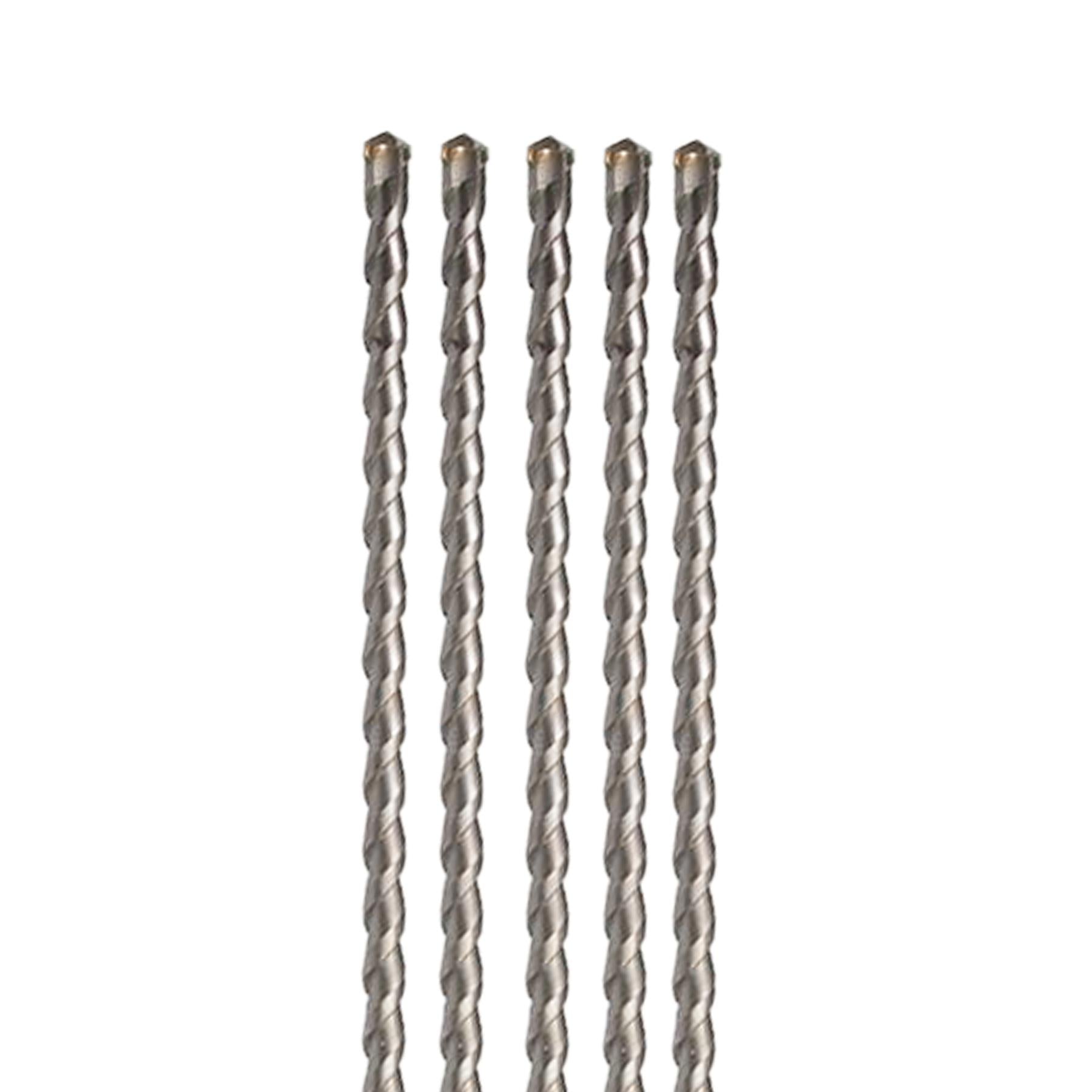 5 x SDS+ PLUS MASONRY DRILL BIT 10 x 600mm, TUNGSTEN CARBIDE TIP, FOR STONE CONCRETE BRICK