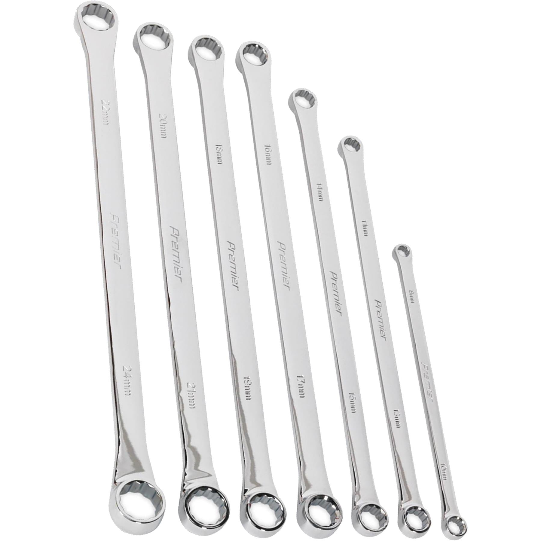 double End Ring Spanner Set 7pc Extra-Long Metric. Sealey