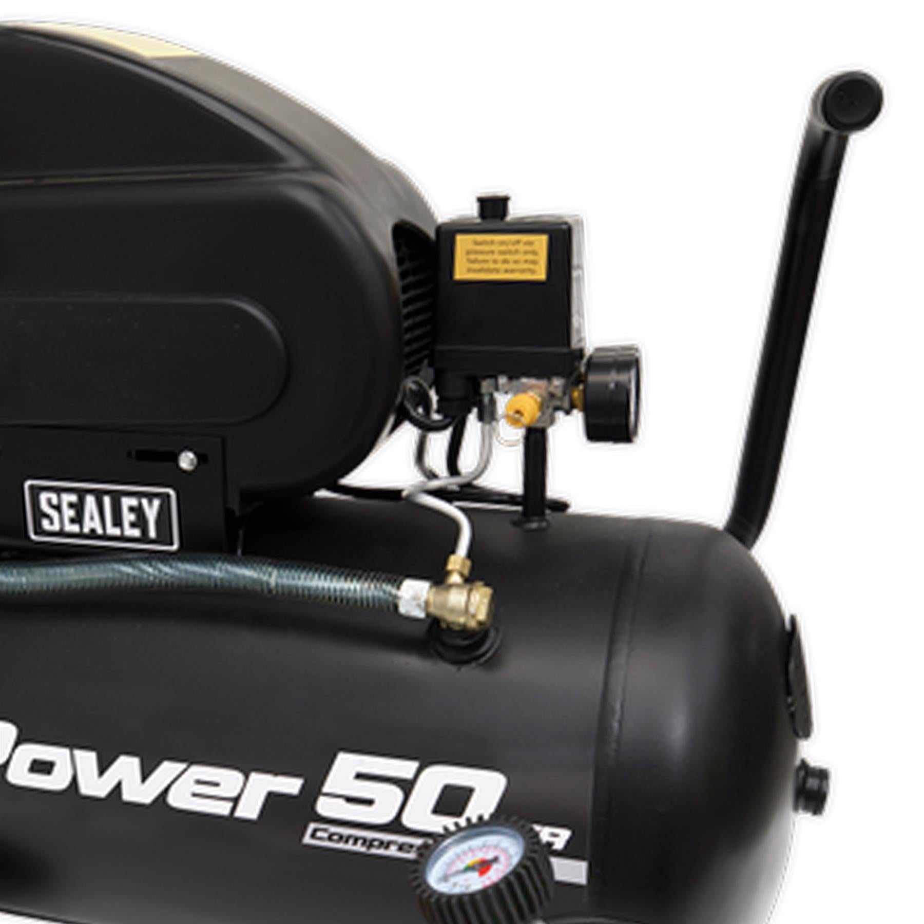 Sealey SAC5020APK Compressor 50L Direct Drive 2hp with 4pc Air Accessory Kit