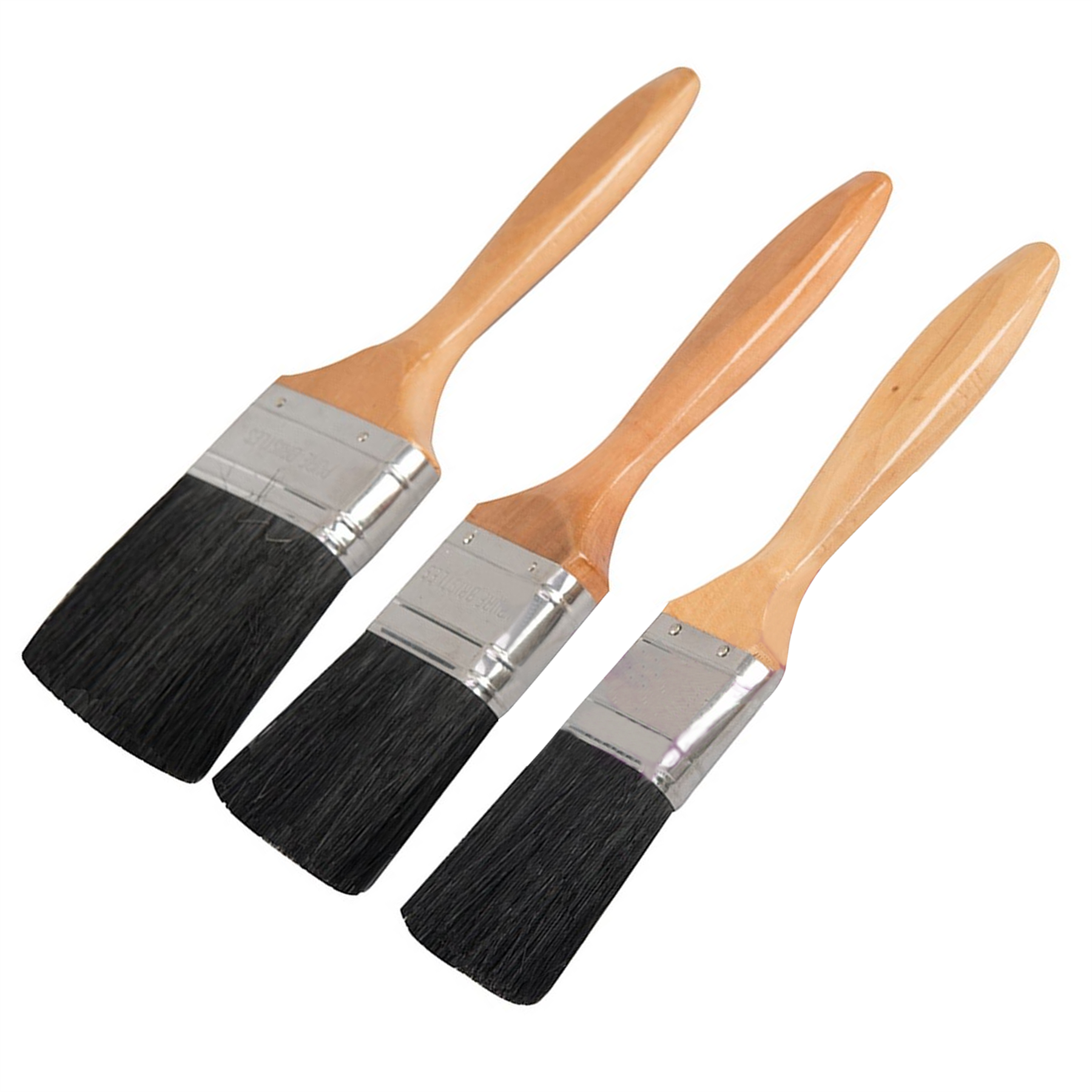 3Pce Premium Thick Pure Brush Set For Oil,Water Based Coatings Painting DIY