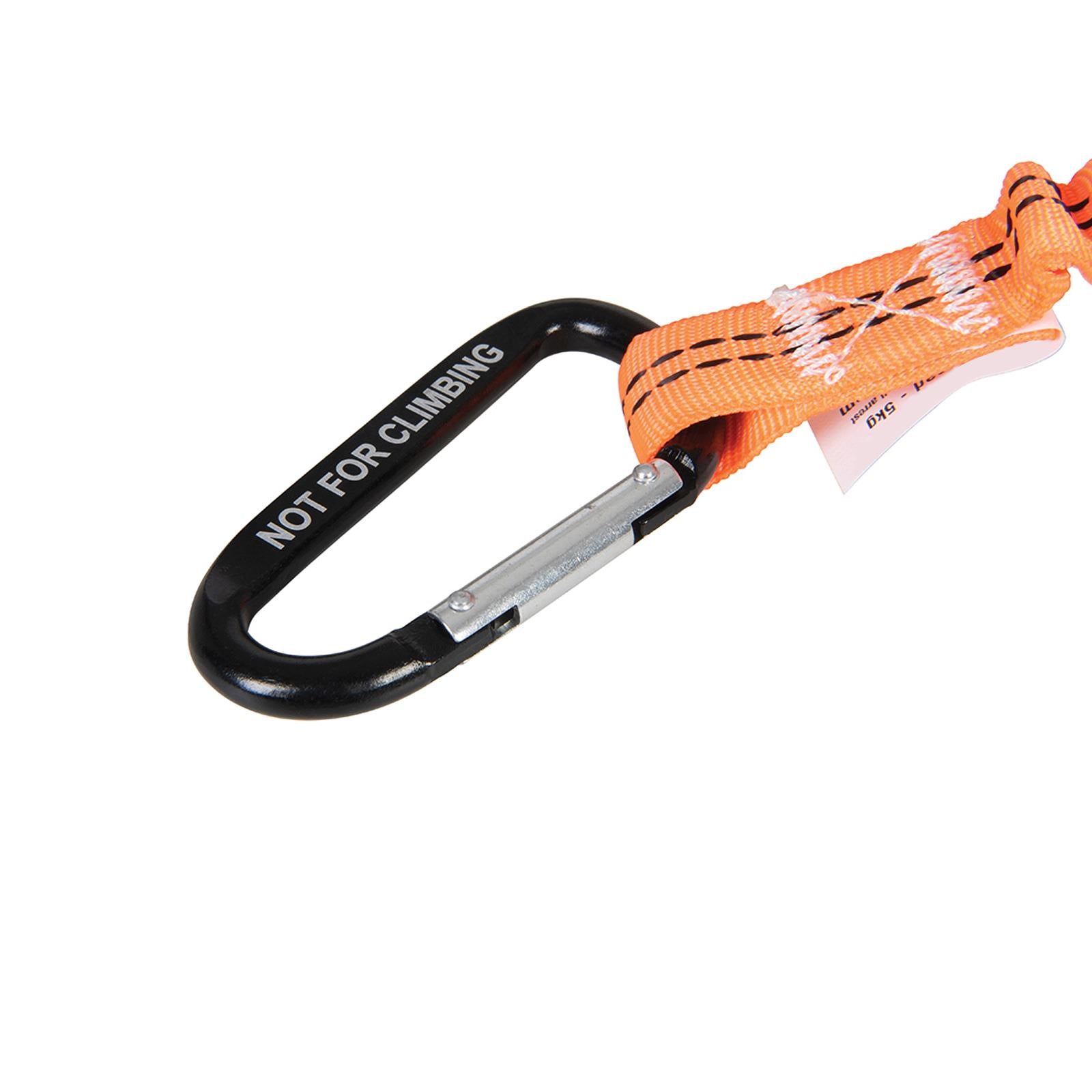 Tool Lanyard with Karabiner Energy Absorbing Cord With Tubular Nylon Webbing 5kg