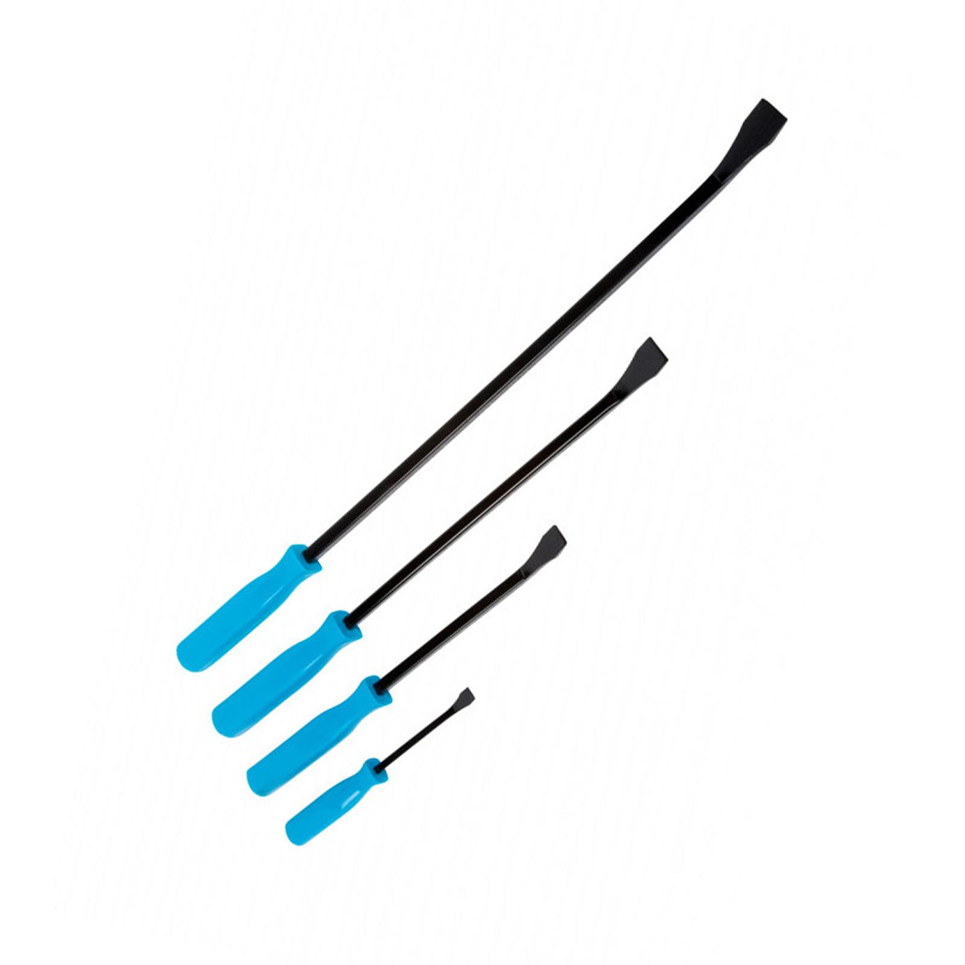 BlueSpot 4Pce Heavy Duty Pry Bar Set Wrecking Crow Bar 200 300 450 & 600mm PVC Handle