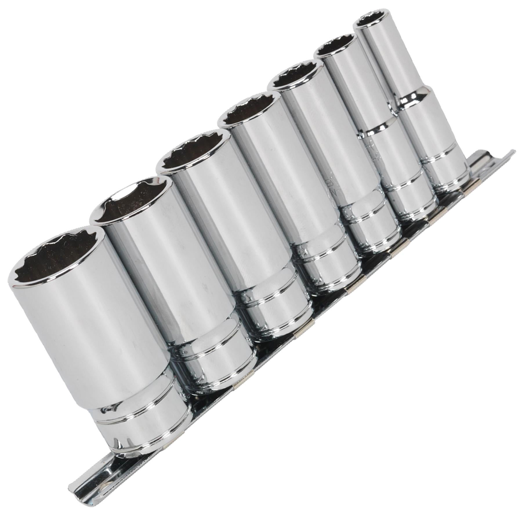 Sealey Socket Set 7pc 3/8"Sq Drive Deep Whitworth