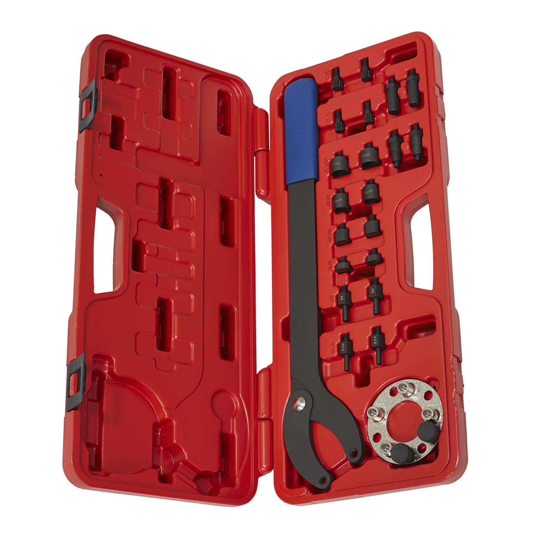 Sealey Pulley Holding/Turning Set 24pc - VAG Adaptor Plate & Handle