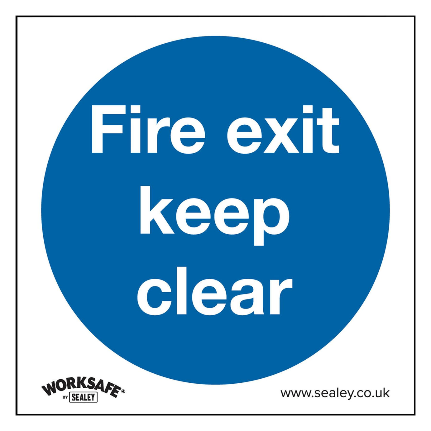 Sealey Safety Sign - Fire Exit Keep Clear - Rigid Plastic-Pk of 10