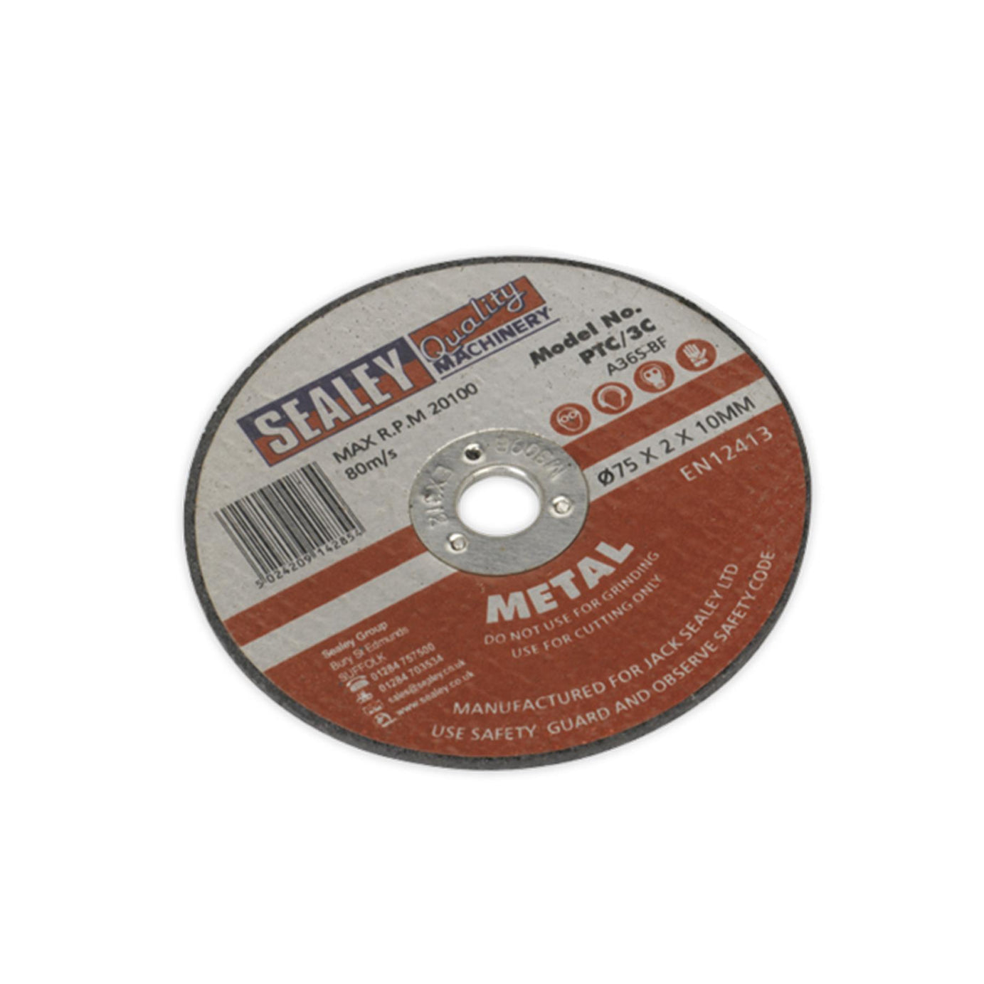 Sealey Cutting Disc Ø75 x 2mm Ø10mm Bore Pack of 5