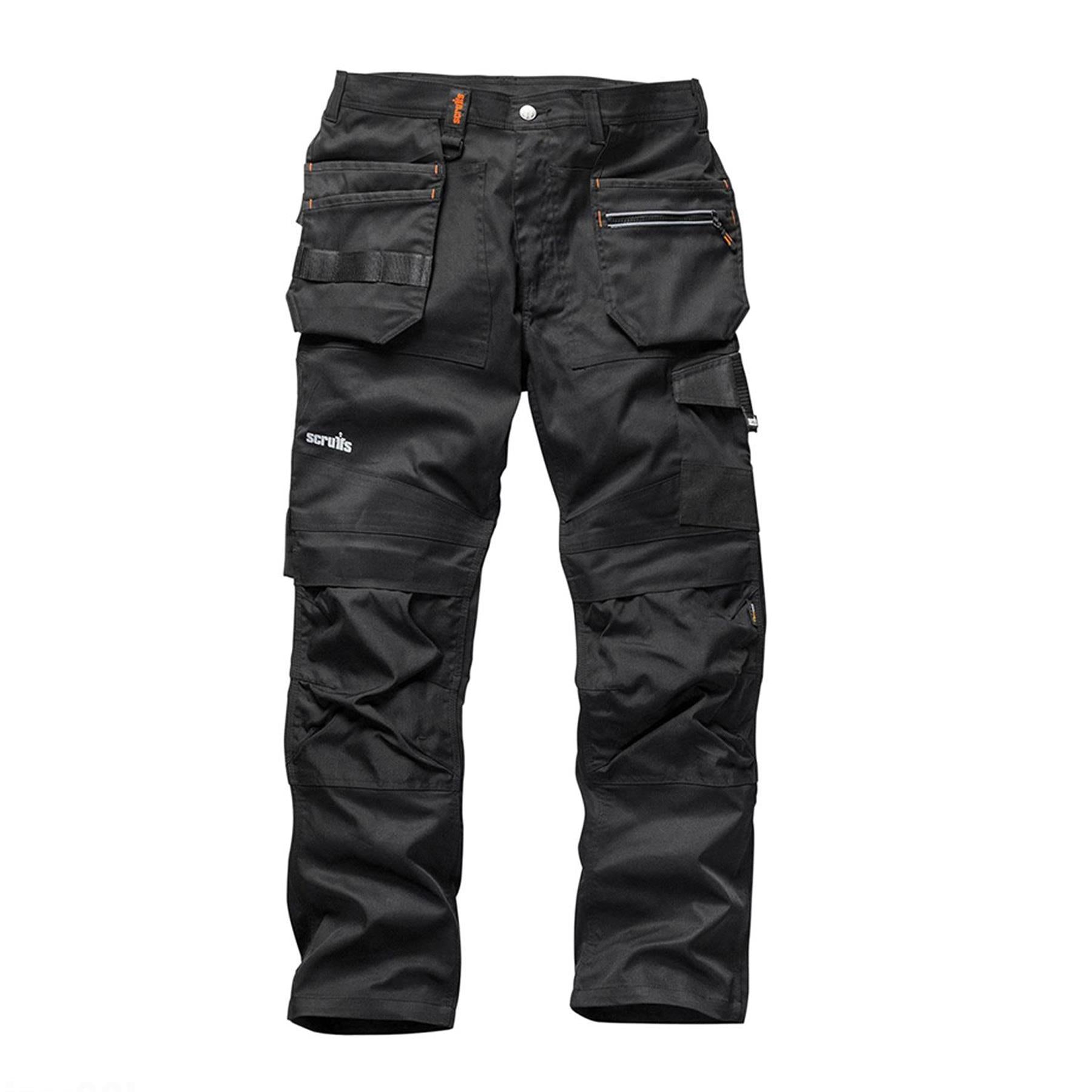 Scruffs Trade Flex Slim Fit Work Trousers Black Mens Flexi Trousers 30L Size Comfort