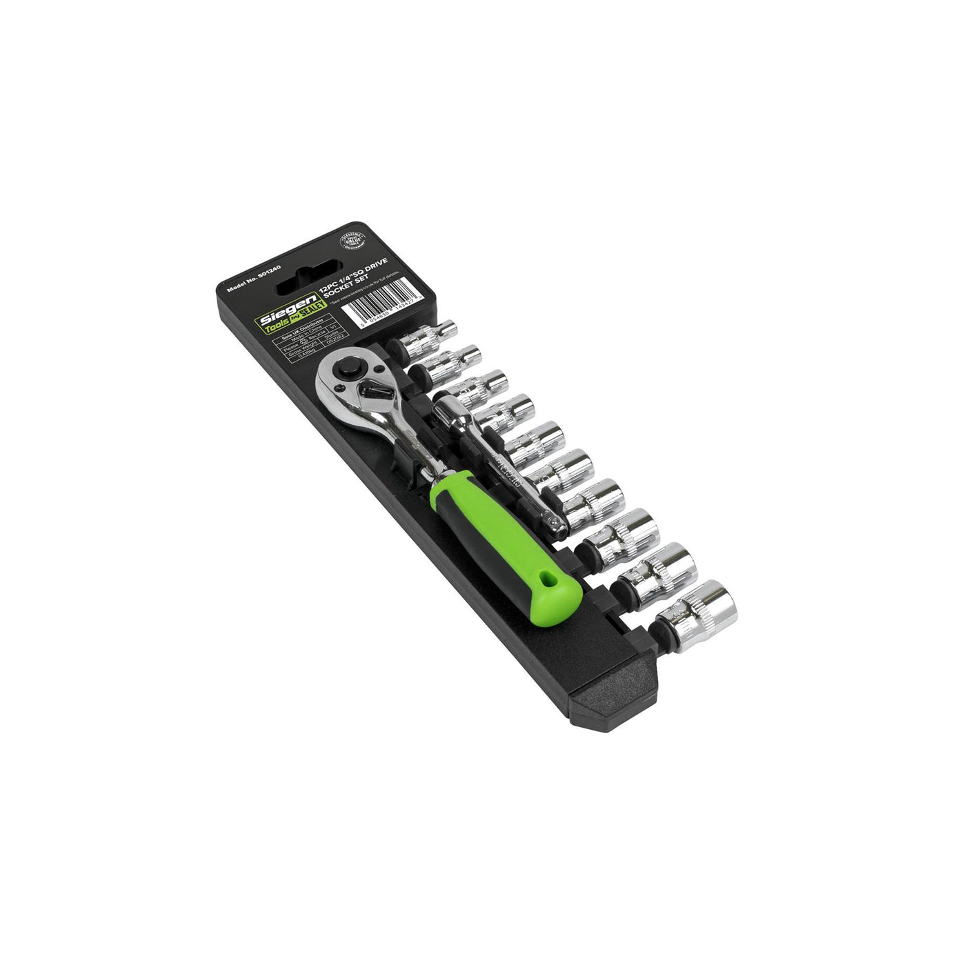 Sealey Socket Set 12pc 1/4"Sq Drive WallDrive� Metric