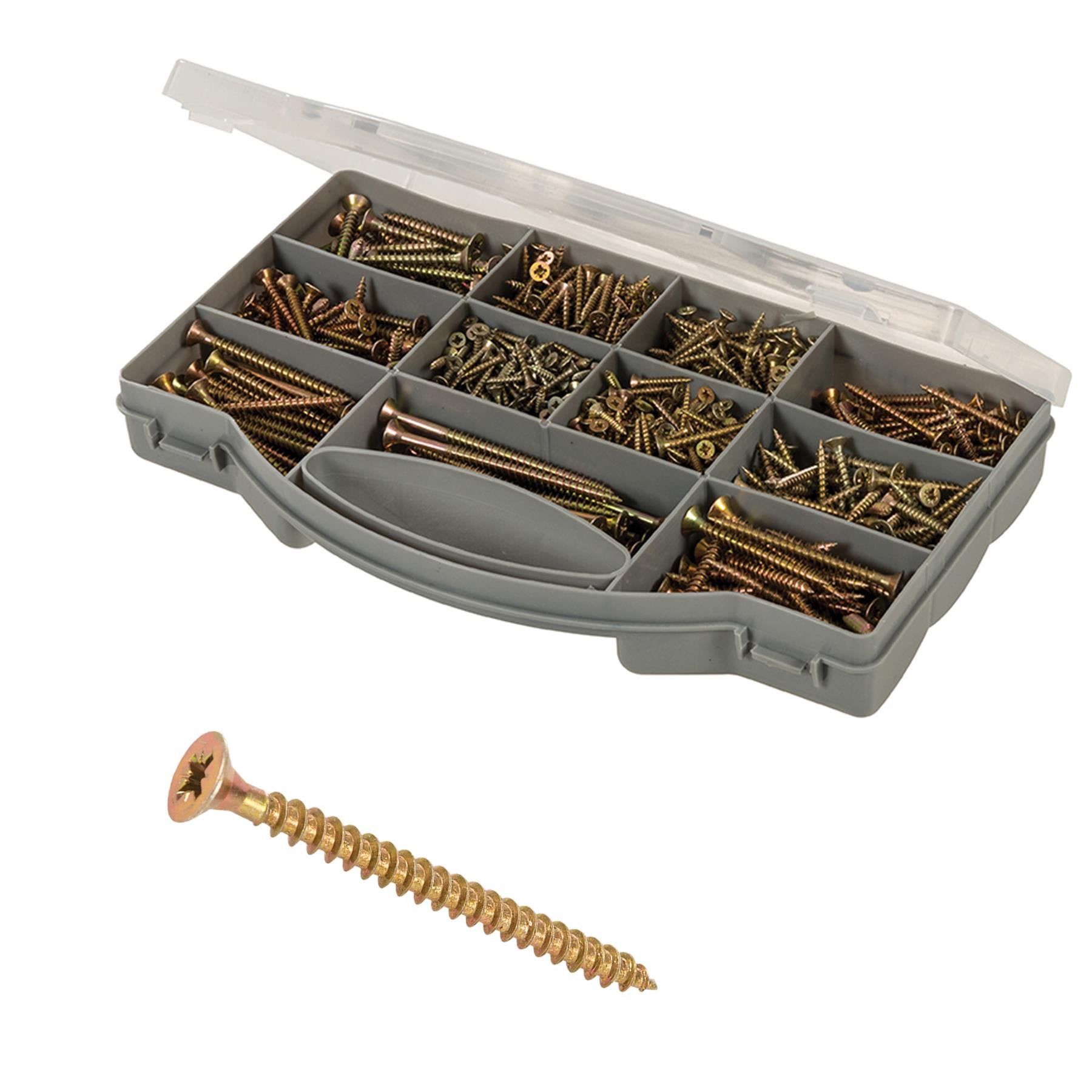 780Pce Goldstar Countersink Screws Pack Twin-Thread Pzd Corrosion Resistance