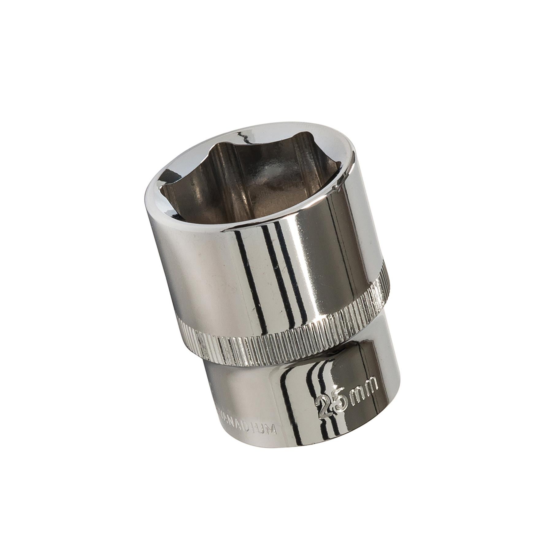 Socket 1/2" Drive Metric Hex Square 25mm Individual Hex Polished Crv Quality