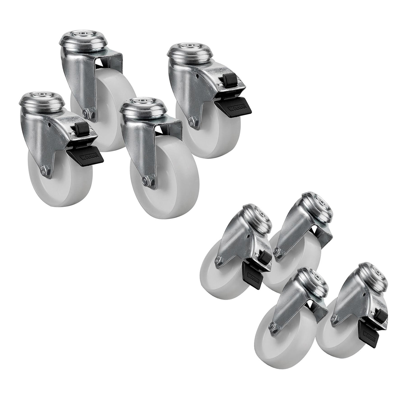 Van Vault Castor Set (Van Vault 2 & 3) 4pk 4pk Ylon With 1.5mm plated Steel