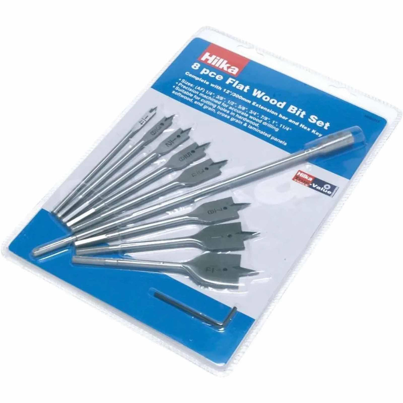 Hilka Flat Wood Boring Bit Set