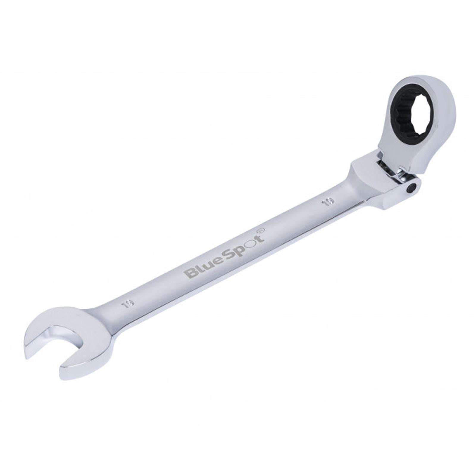 BlueSpot Ratchet Spanner Combination Flexible Head Wrench Metric 19mm