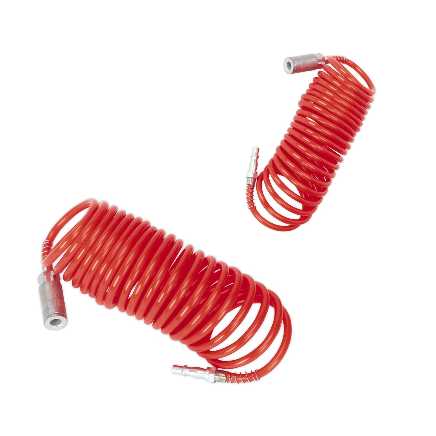 Sealey PE Coiled Air Hose 5m x Ø5mm with Couplings