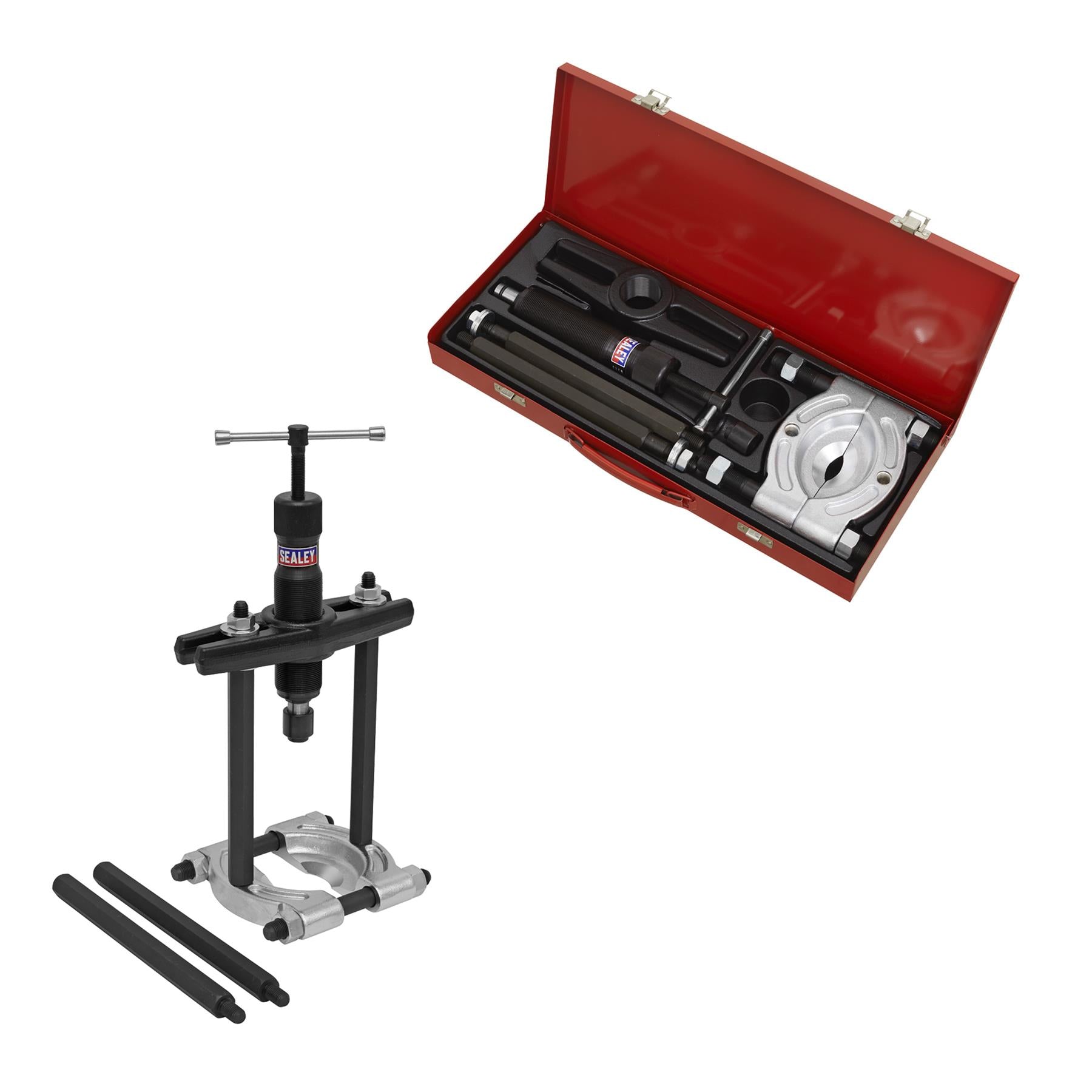 Sealey Bearing Separator/Puller Set 8pc Hydraulic Steel Case