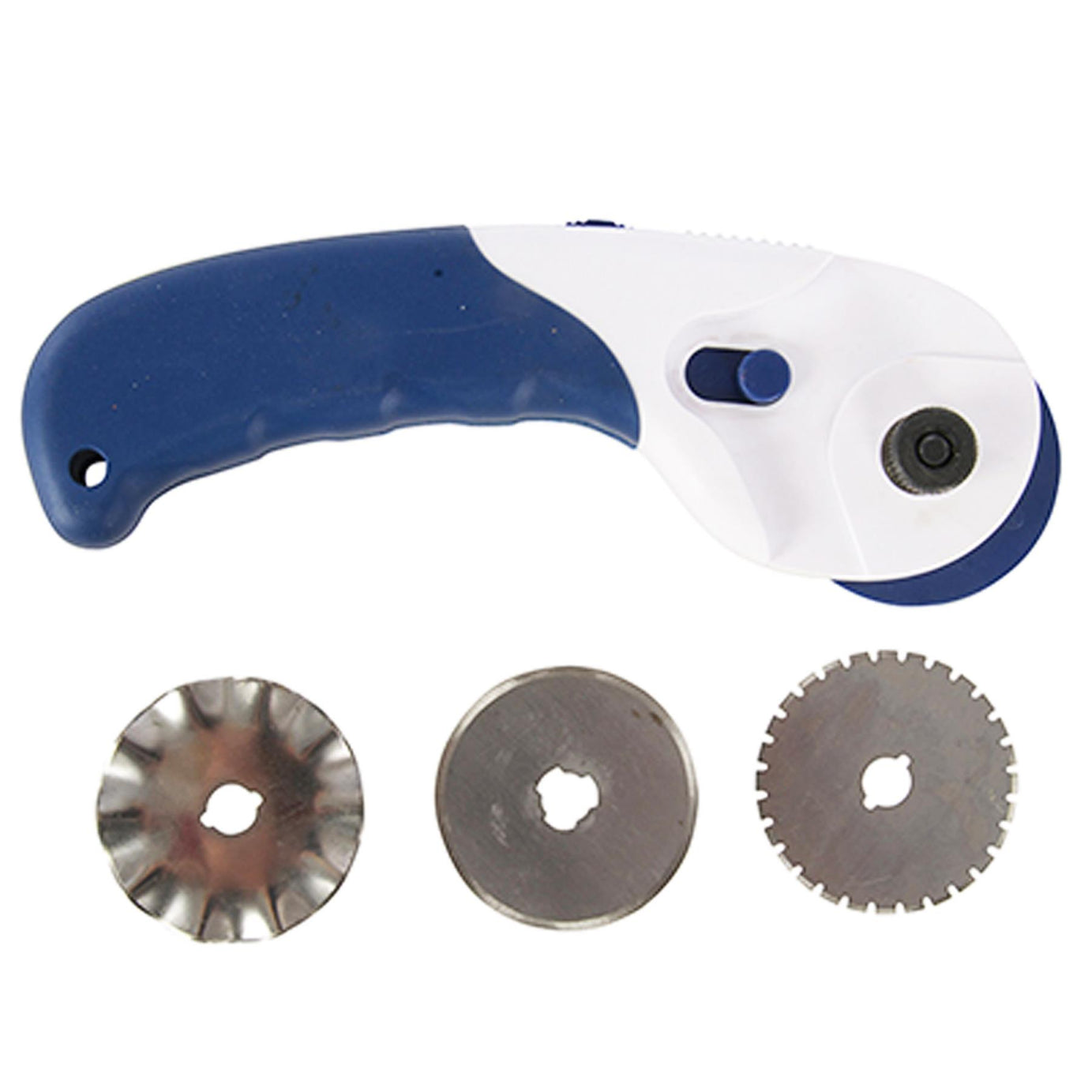 QUALITY SOFT-GRIP 3-IN-1 ROTARY CUTTER 45MM BLADE Straight Perforated Wave Cut
