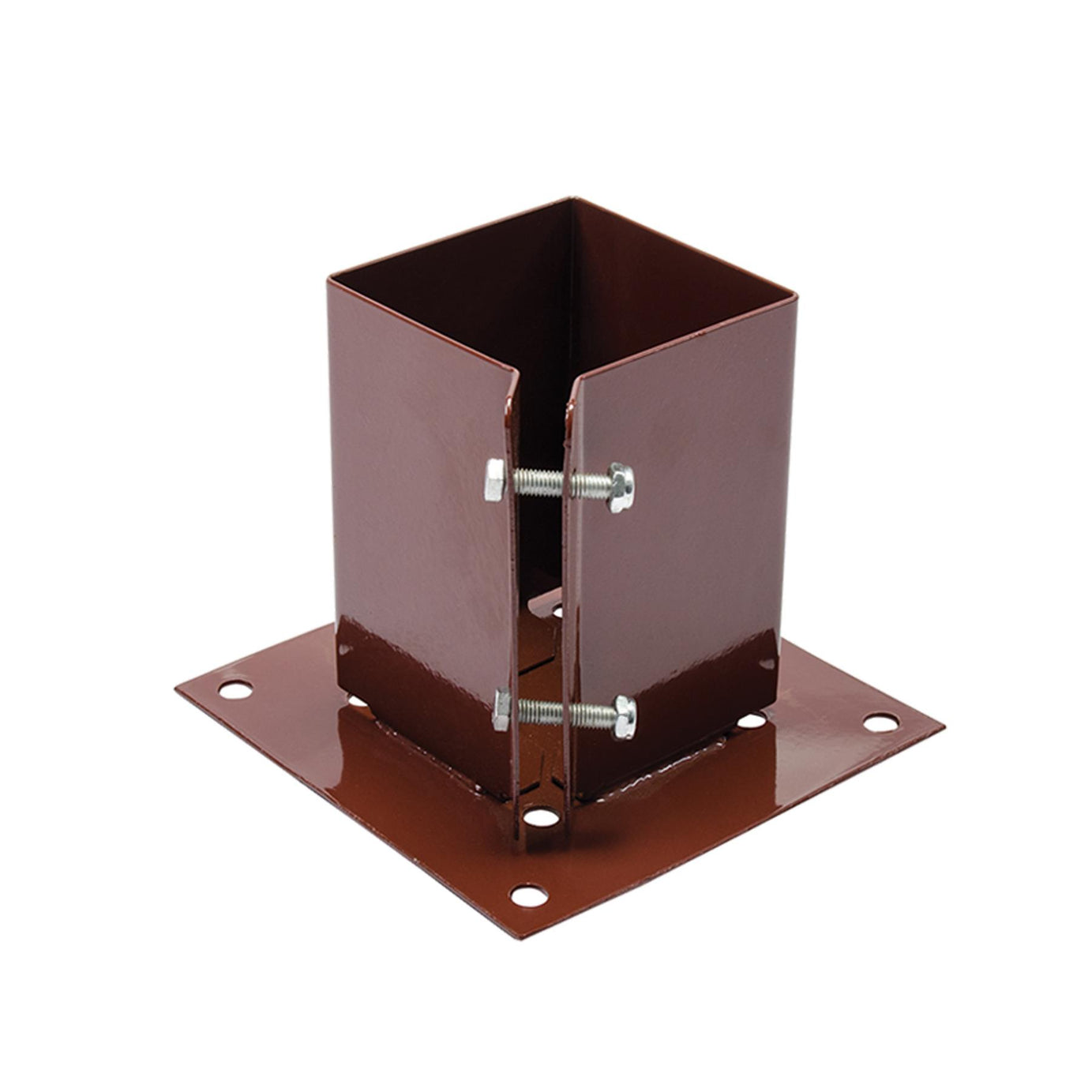 Fence Post Support Bolt Down 4" 100mm Garden Holder Like Metpost Bolt Grip Brown[Pack Of 10,DP02975]