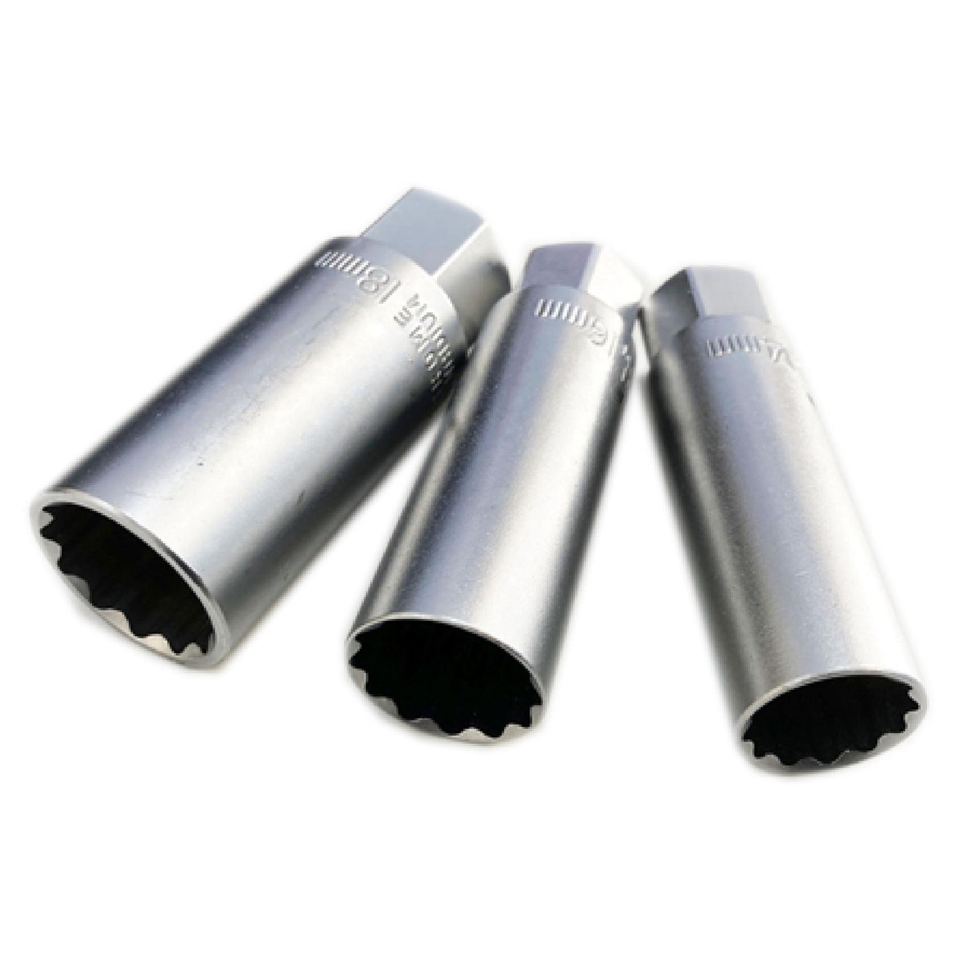 3/8 Dr. Spark Plug Socket Metric Thin Wall Design 14 16 18mm Satin Finish Tools
