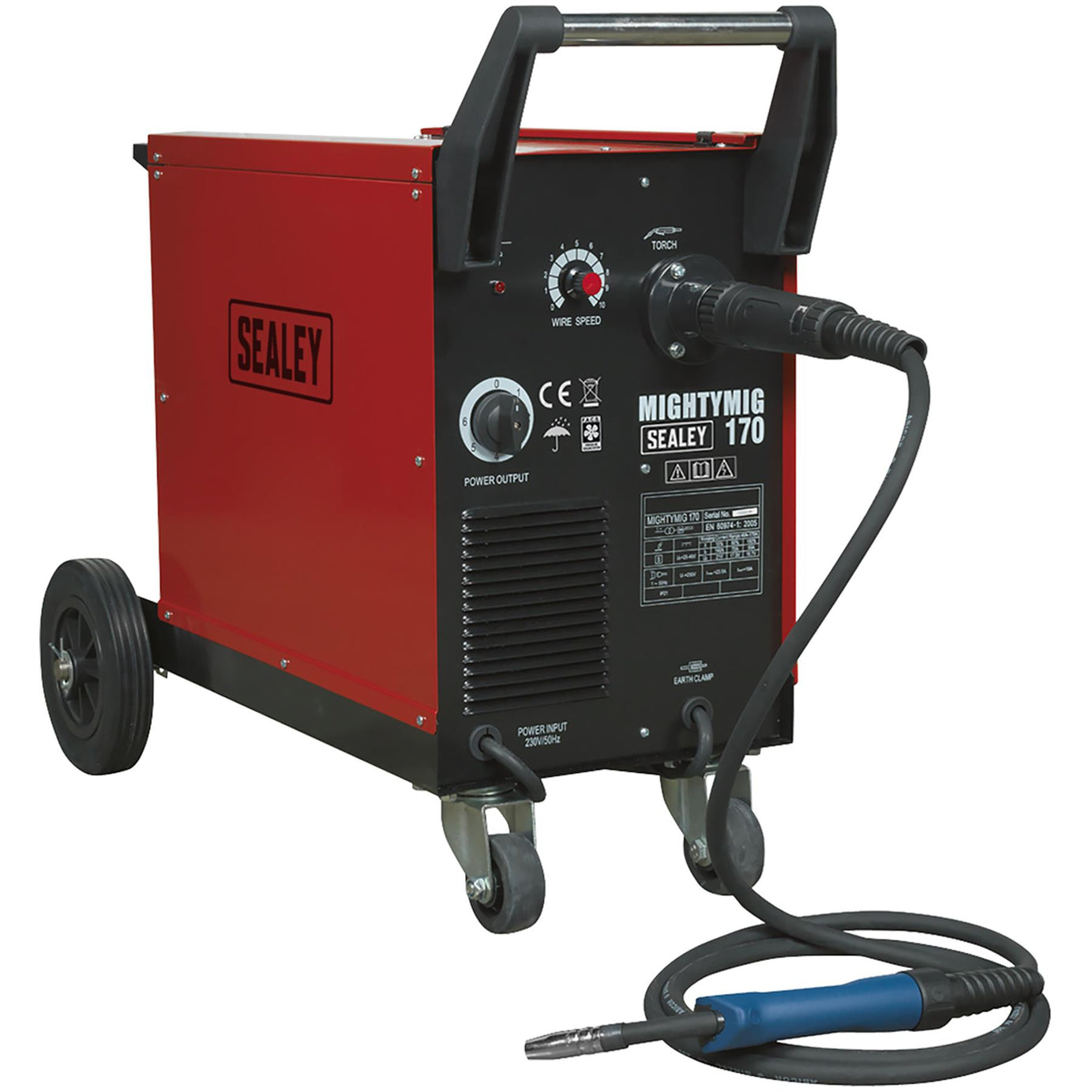 Sealey Professional Gas/No-Gas MIG Welder 170A with Euro Torch MIGHTYMIG170