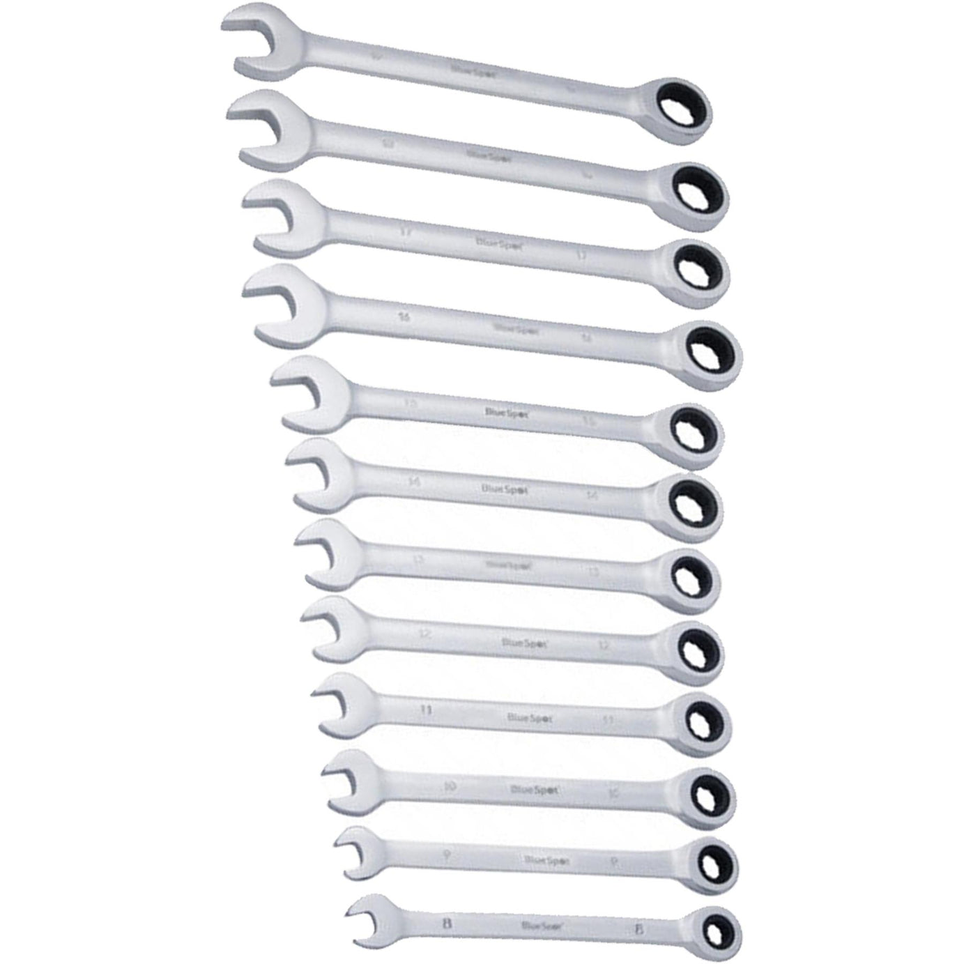 BlueSpot 12pcs Metric Ratchet Spanner Set Ratcheting Ring Head 8mm -19mm